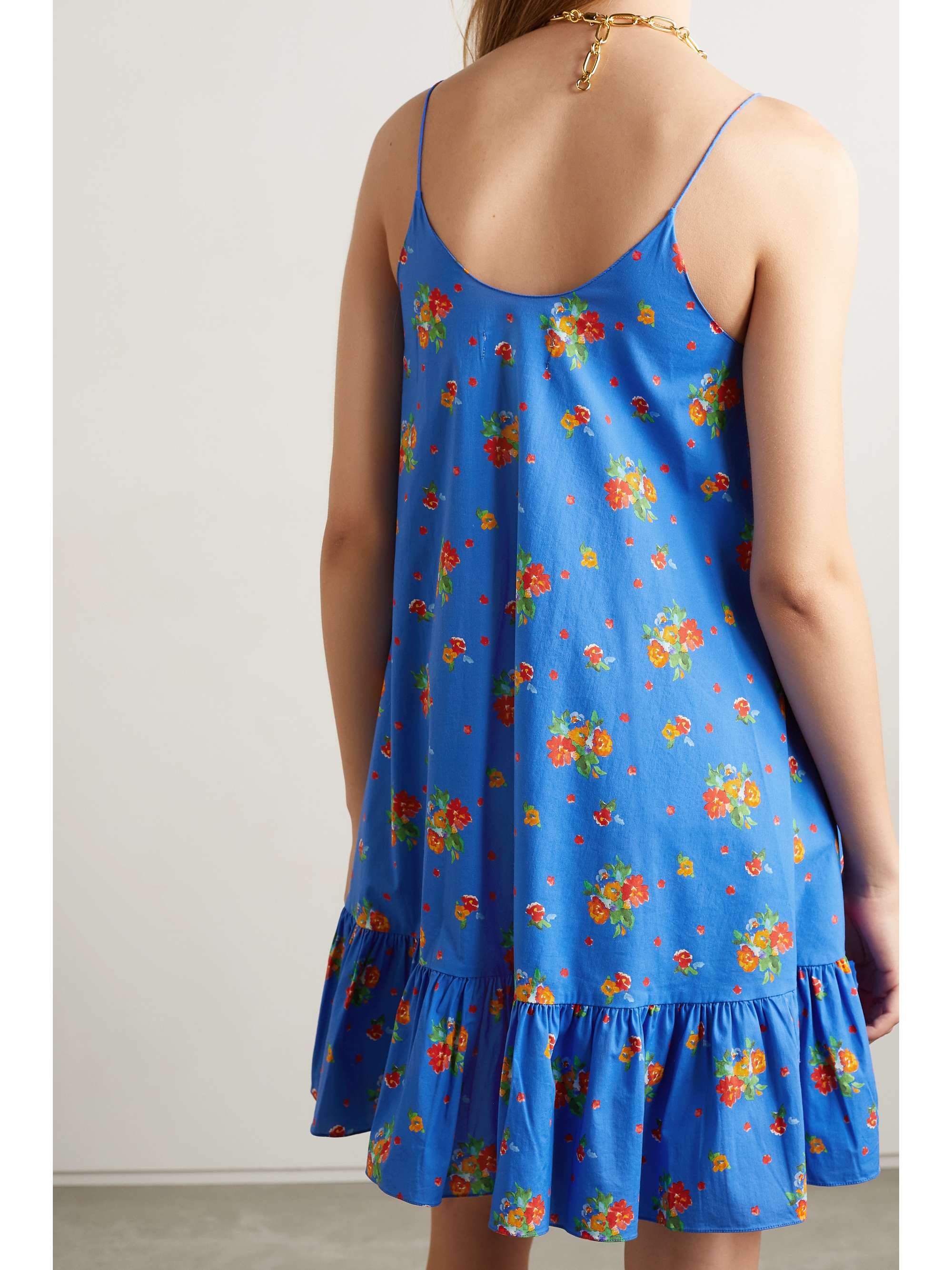 CAROLINE CONSTAS Laurel tiered printed cotton-blend poplin mini dress |  NET-A-PORTER