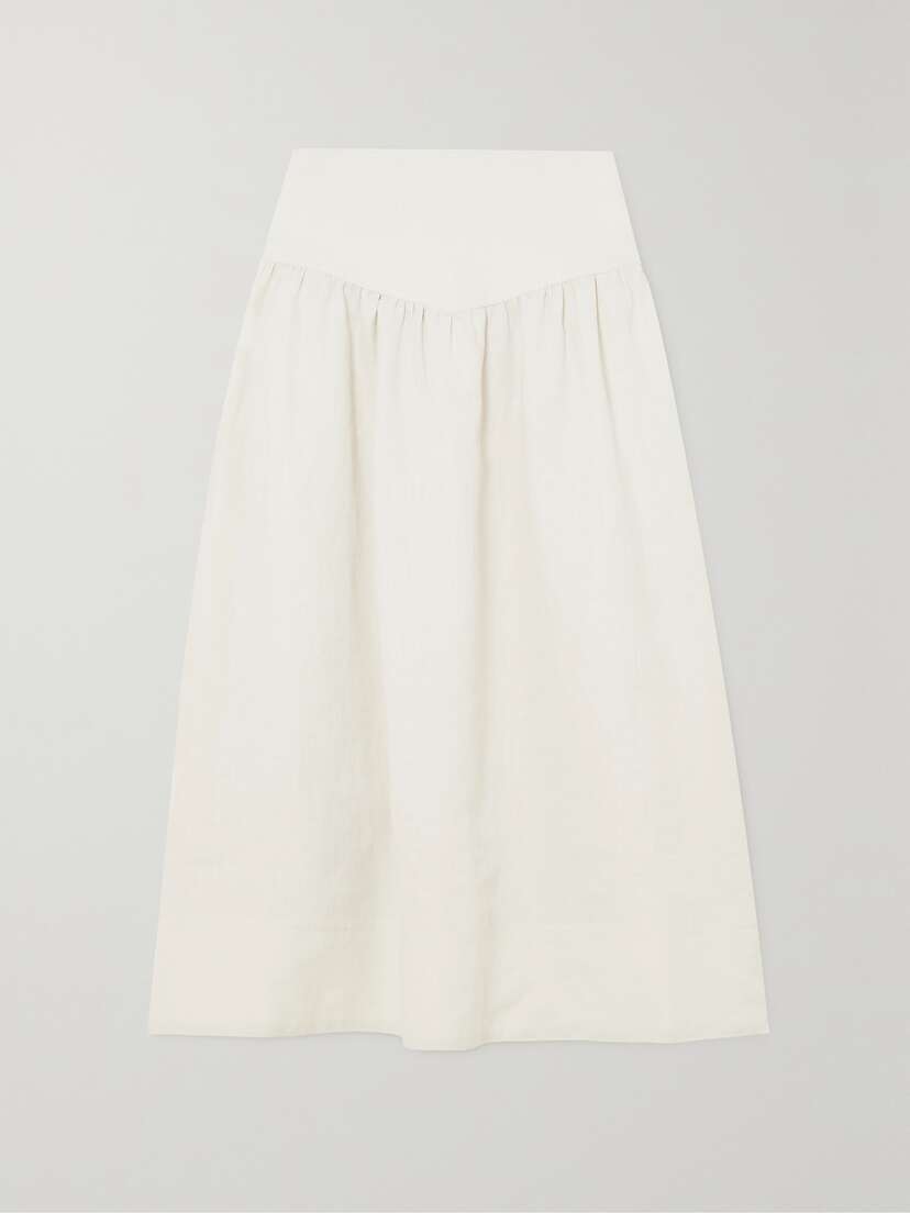 Cefinn Lyla Gathered Canvas Midi Skirt - UK 16