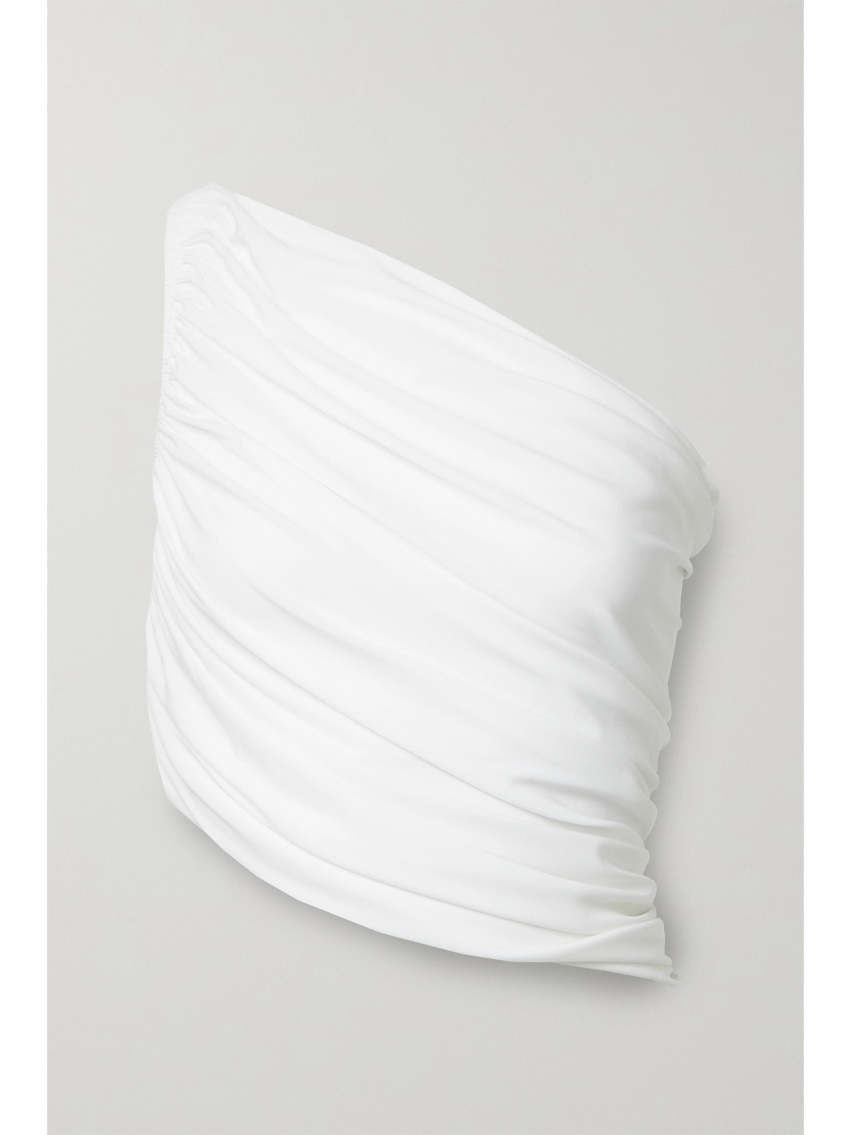 Norma Kamali Diana One-shoulder Ruched Bikini Top In White