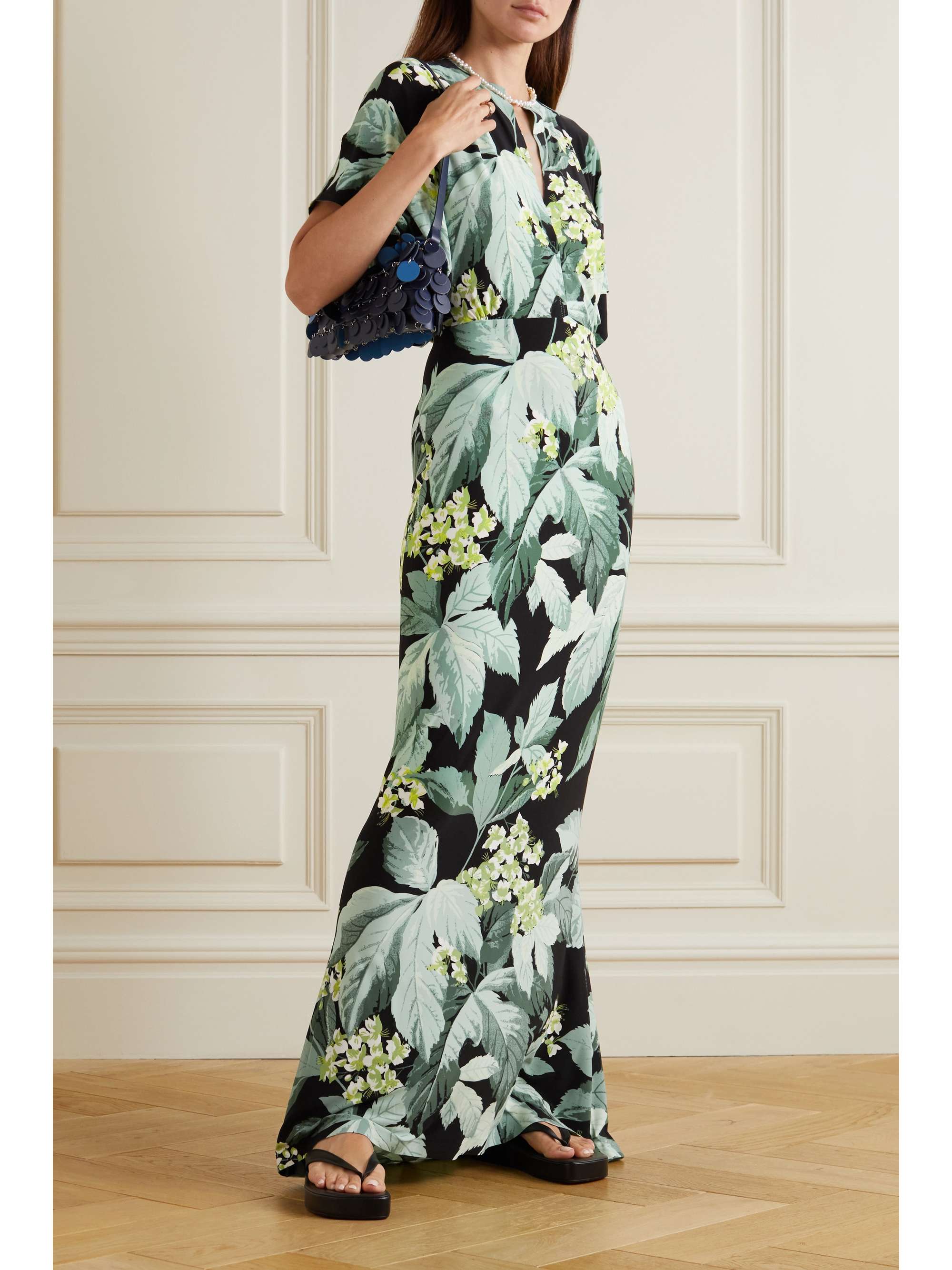 NORMA KAMALI Obie printed stretch-jersey gown