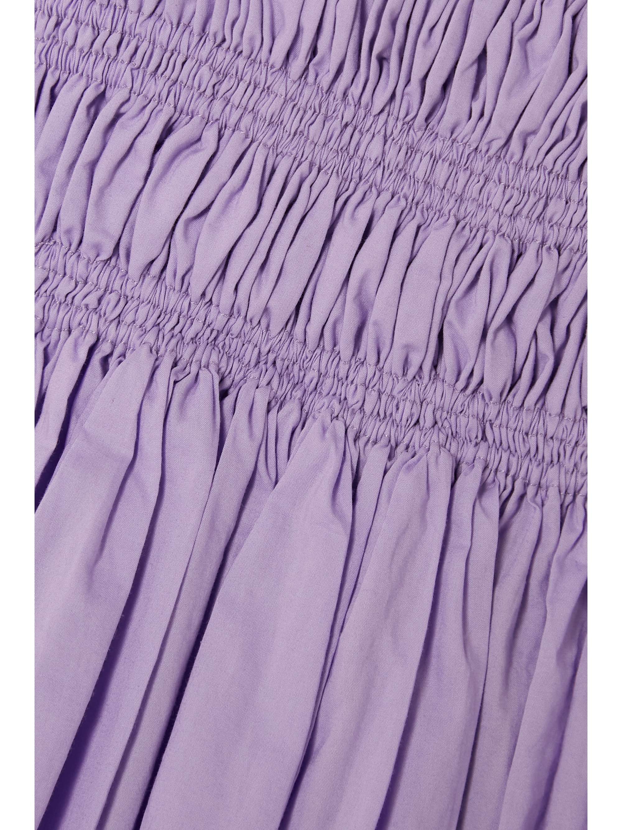 MATTEAU + NET SUSTAIN shirred organic cotton-poplin midi skirt
