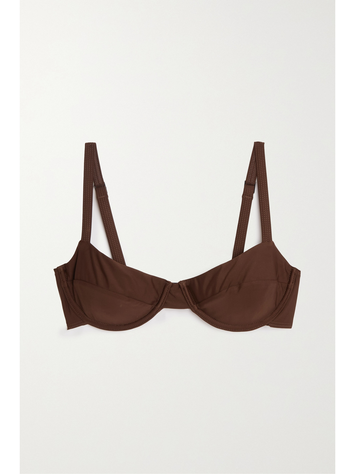 Matteau + Net Sustain Recycled Underwired Balconette Bikini Top In Brown