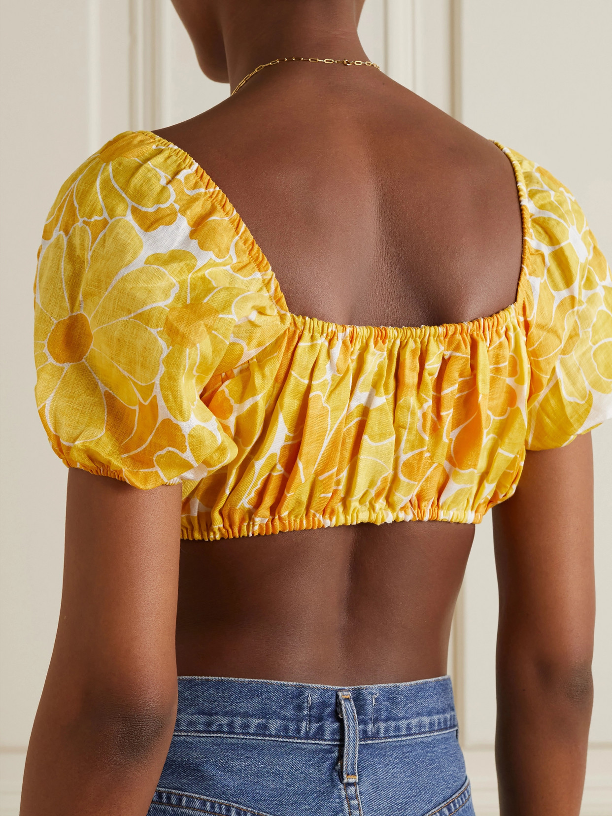 Harlow Cropped Floral-Print Top