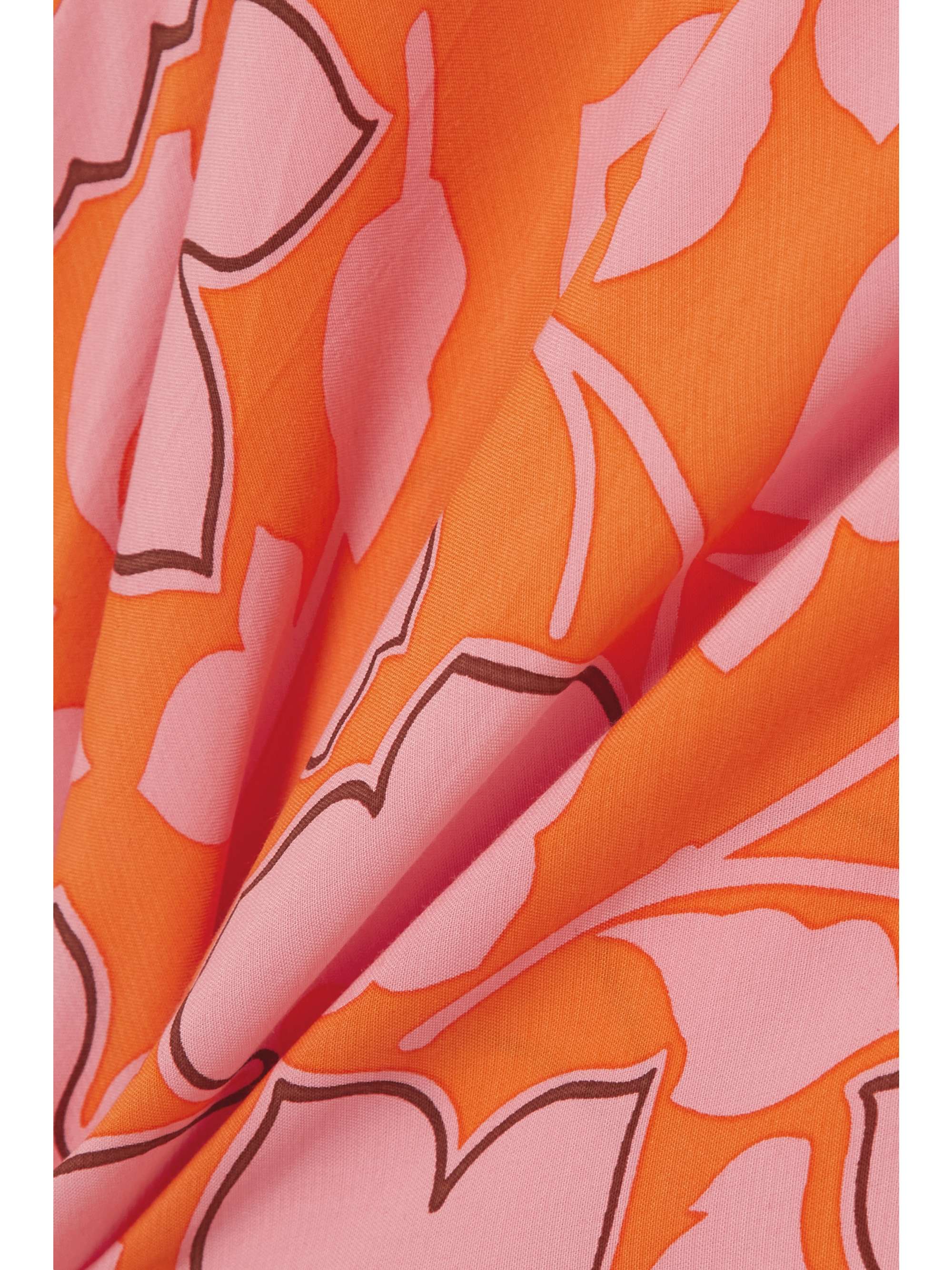FAITHFULL Shayna ruched floral-print crepe de chine midi dress