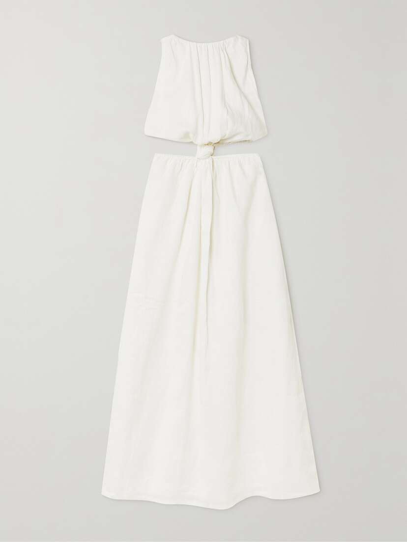 Faithfull Zeta Cutout Linen Midi Dress - x small