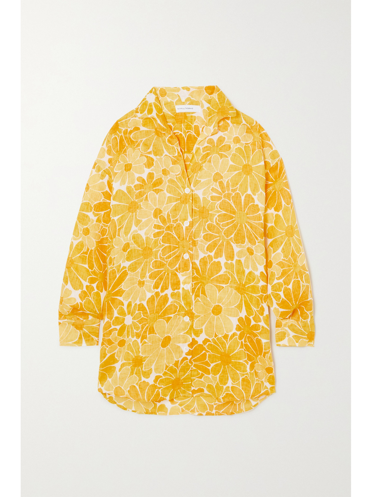 Faithfull The Brand - Tortuga Floral-print Linen Shirt Dress - Yellow image