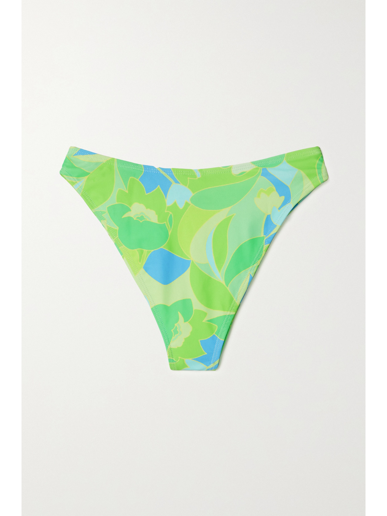 Faithfull The Brand - Dylla Printed Stretch-econyl Bikini Briefs - Green