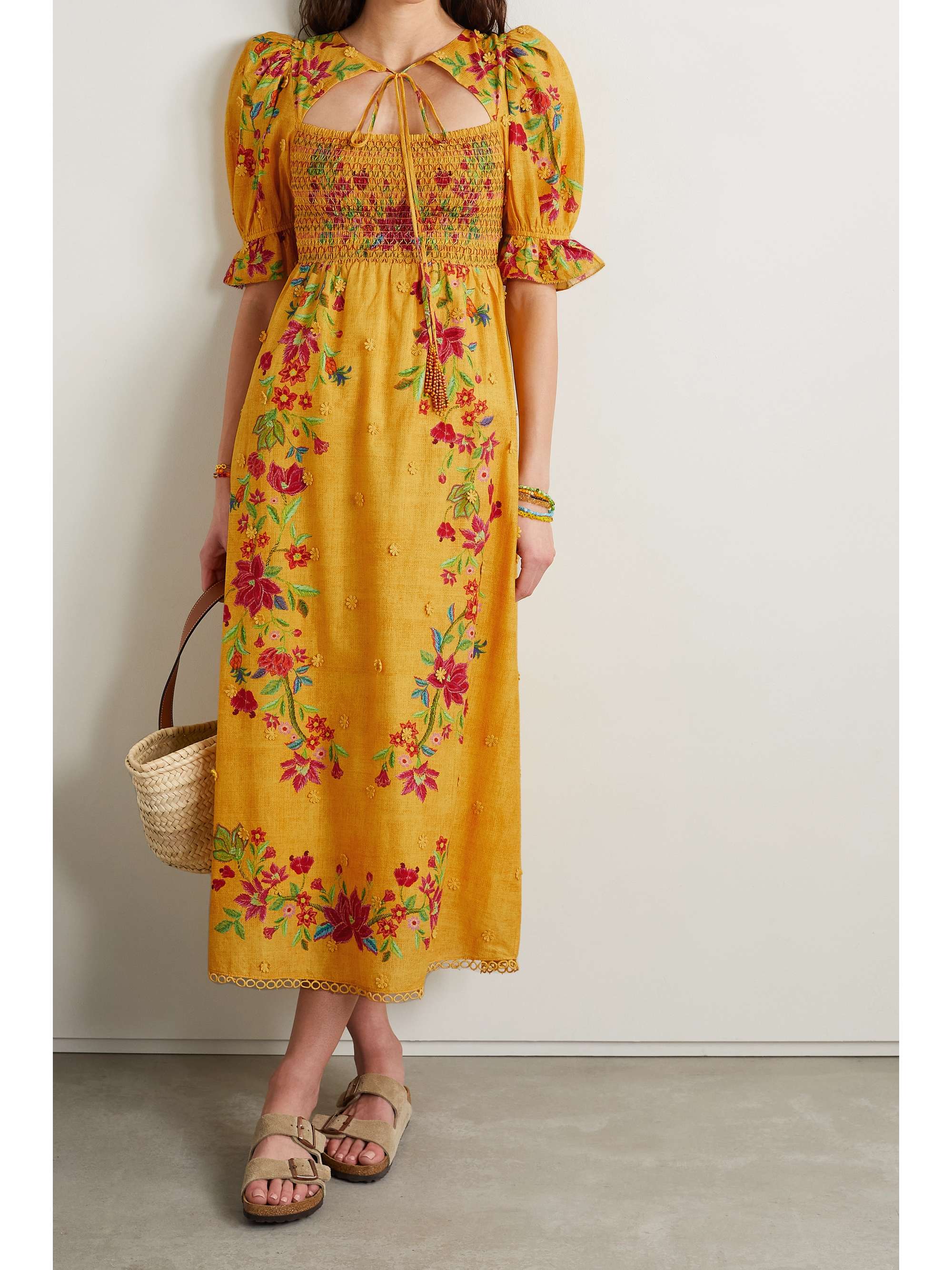 floral-print cotton-voile maxi dress 
