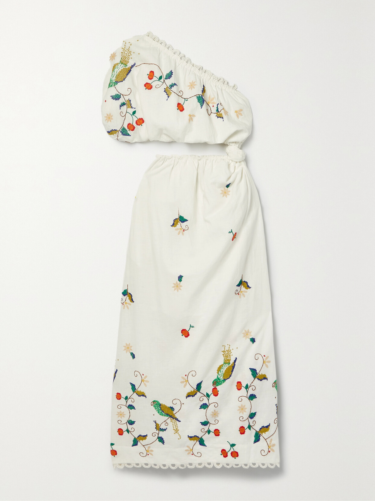 Farm Rio - Pitanga One-sleeve Cutout Linen-blend Voile Maxi Dress - White 22 Awaiting product image