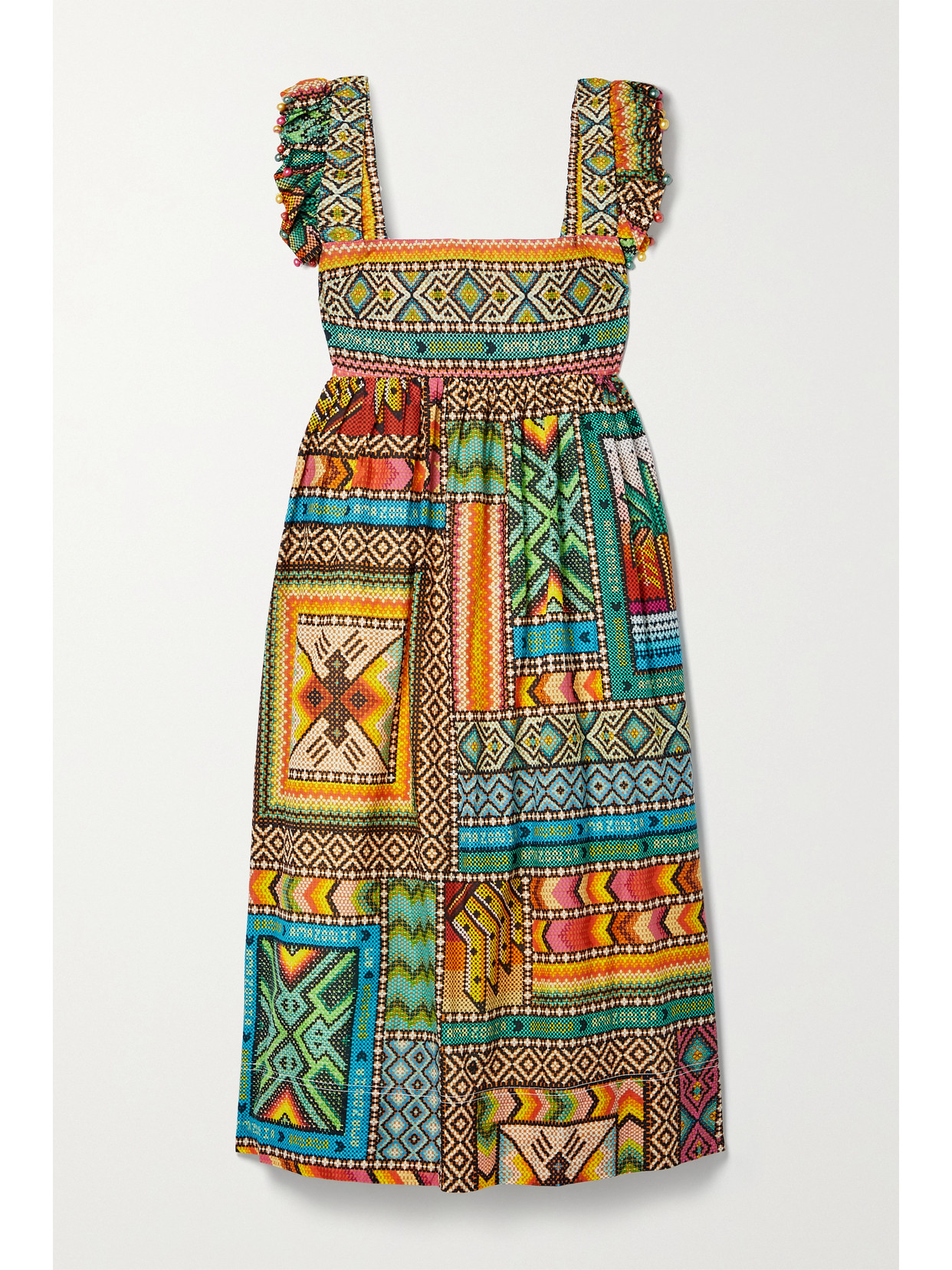 Farm Rio Pink Garden Beaded Midi Dress | INTERMIXÂ®