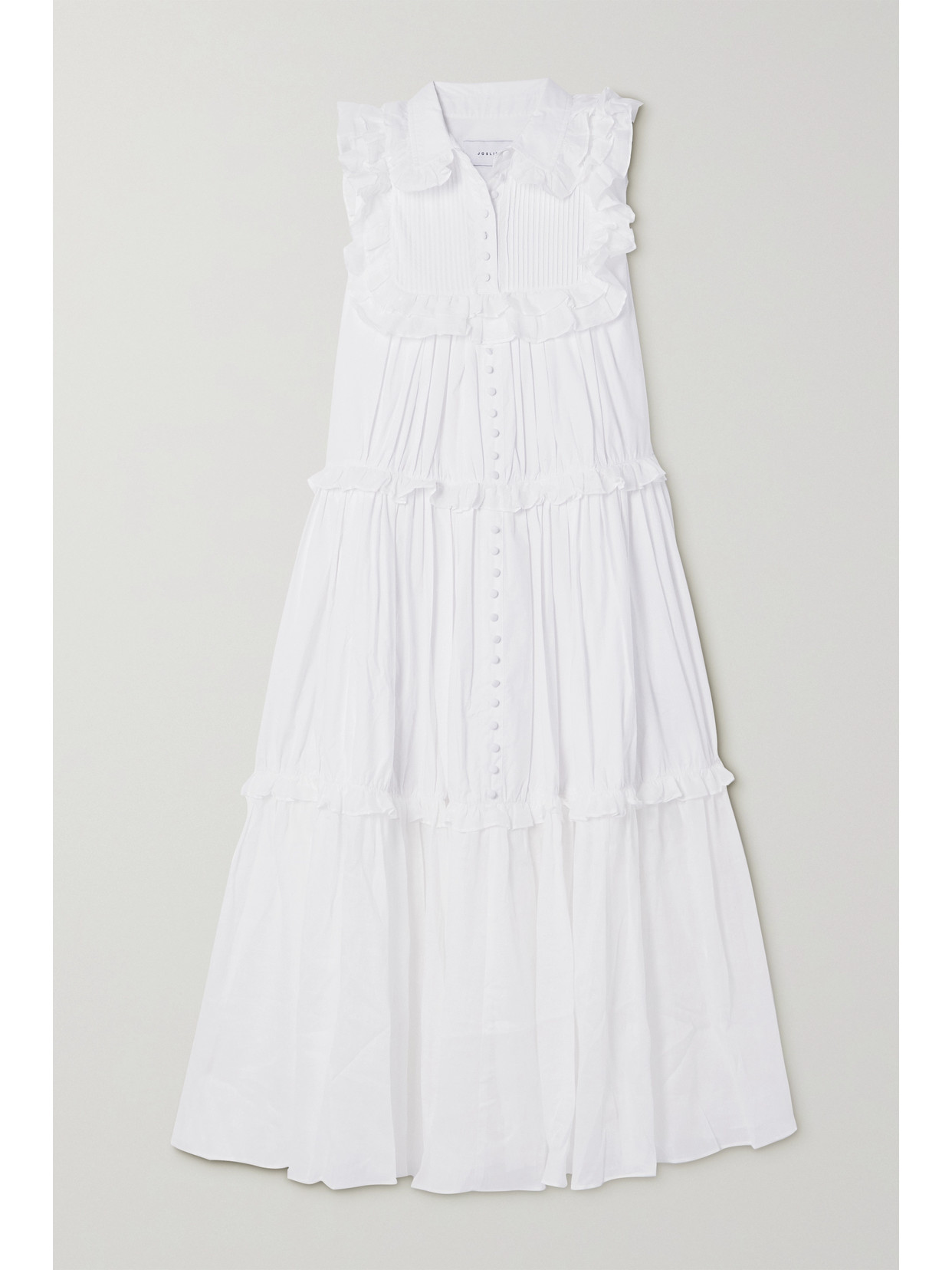 Joslin - + Net Sustain Hannah Tiered Ruffled Organic Cotton-voile Midi Dress - White