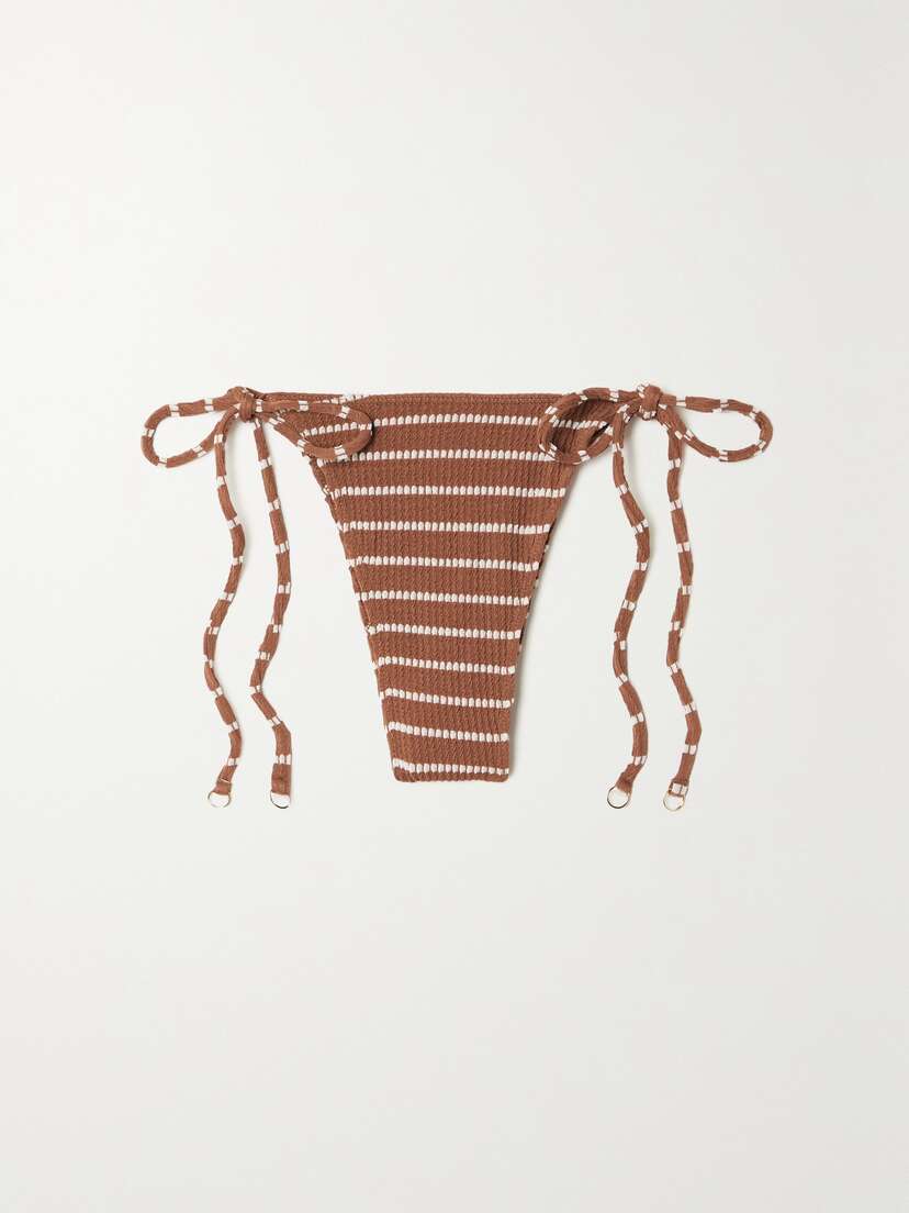 Faithfull Andrea Striped Textured Bikini Briefs