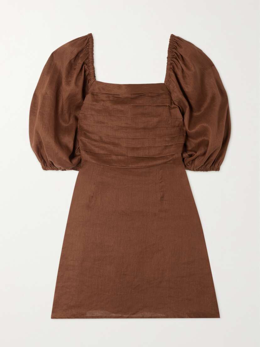 Faithfull Venezia Shirred Pintucked Linen Midi Dress -  - xx large