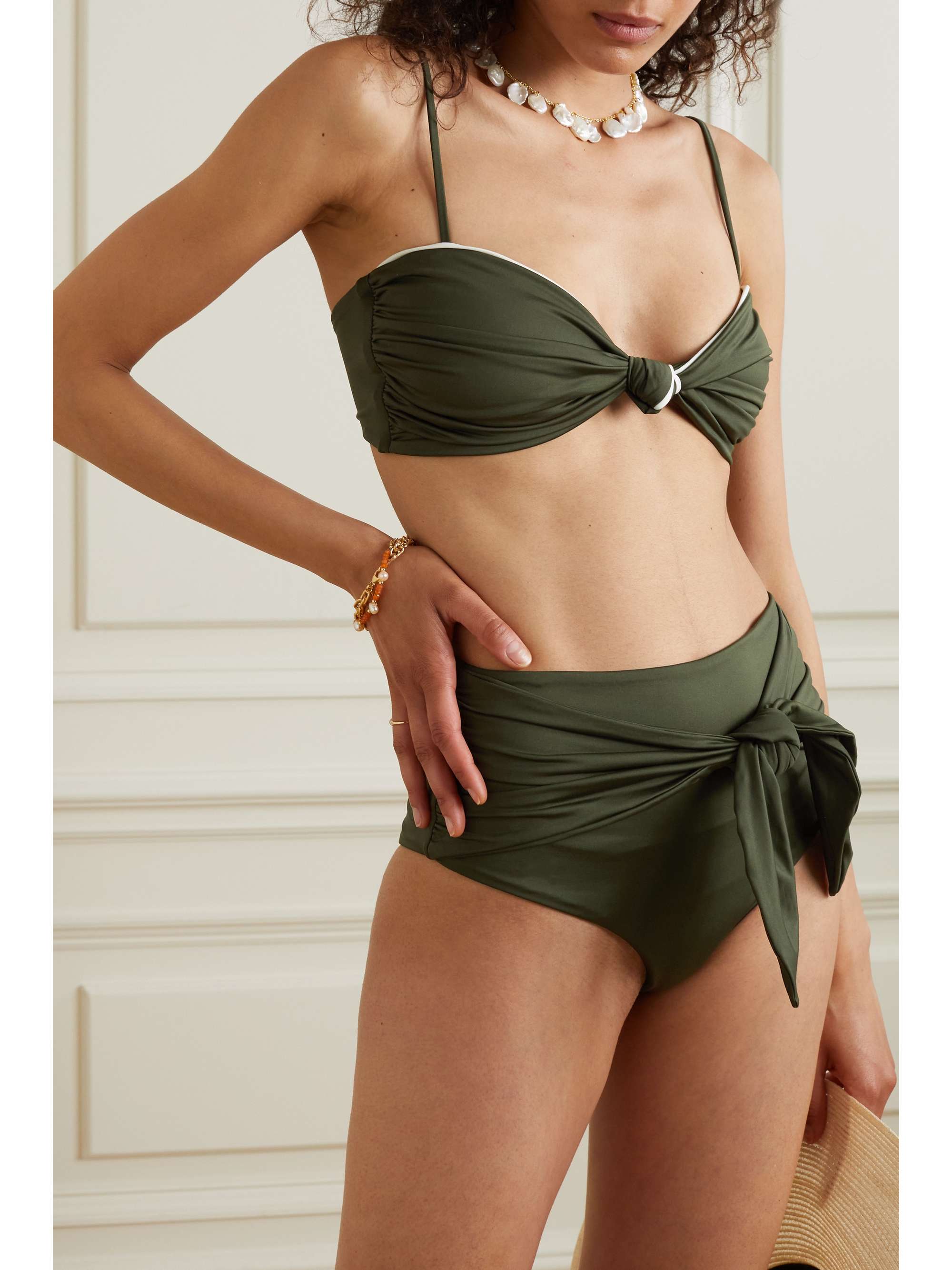 JOHANNA ORTIZ La Mer knotted ruched bikini briefs