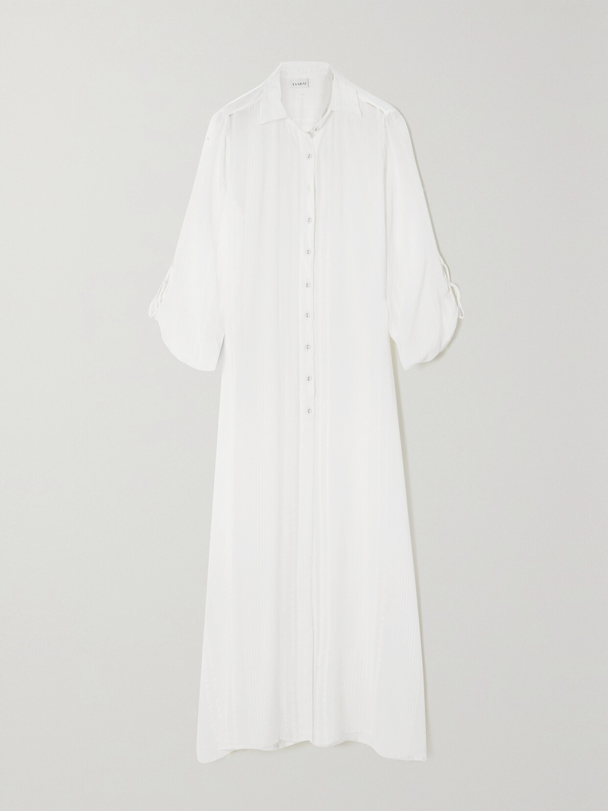 Evarae - + Net Sustain Leia Striped Tencel Lyocell Kaftan - White