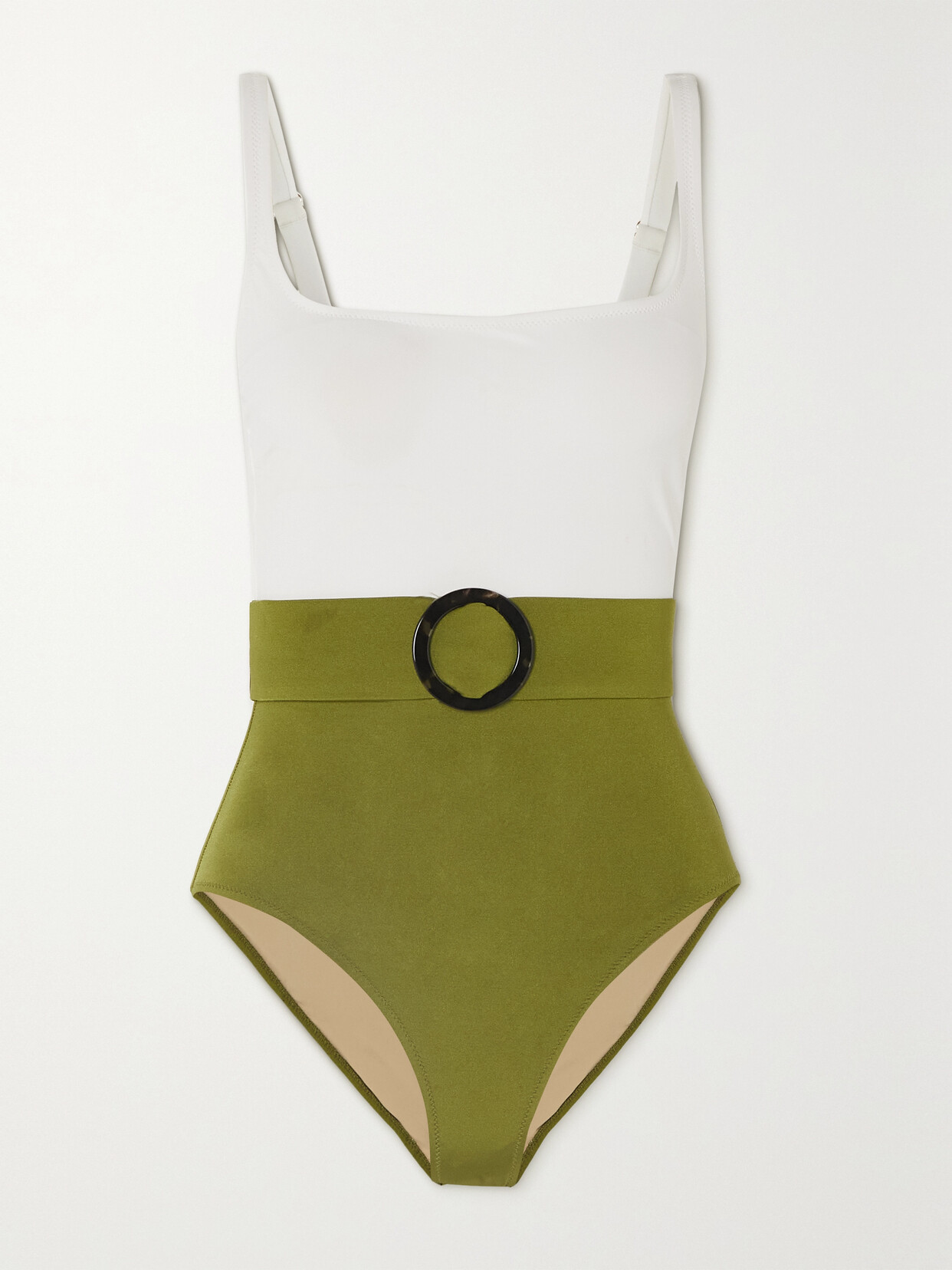 Evarae - + Net Sustain Cassandra Belted Underwired Stretch-econyl Swimsuit - Green