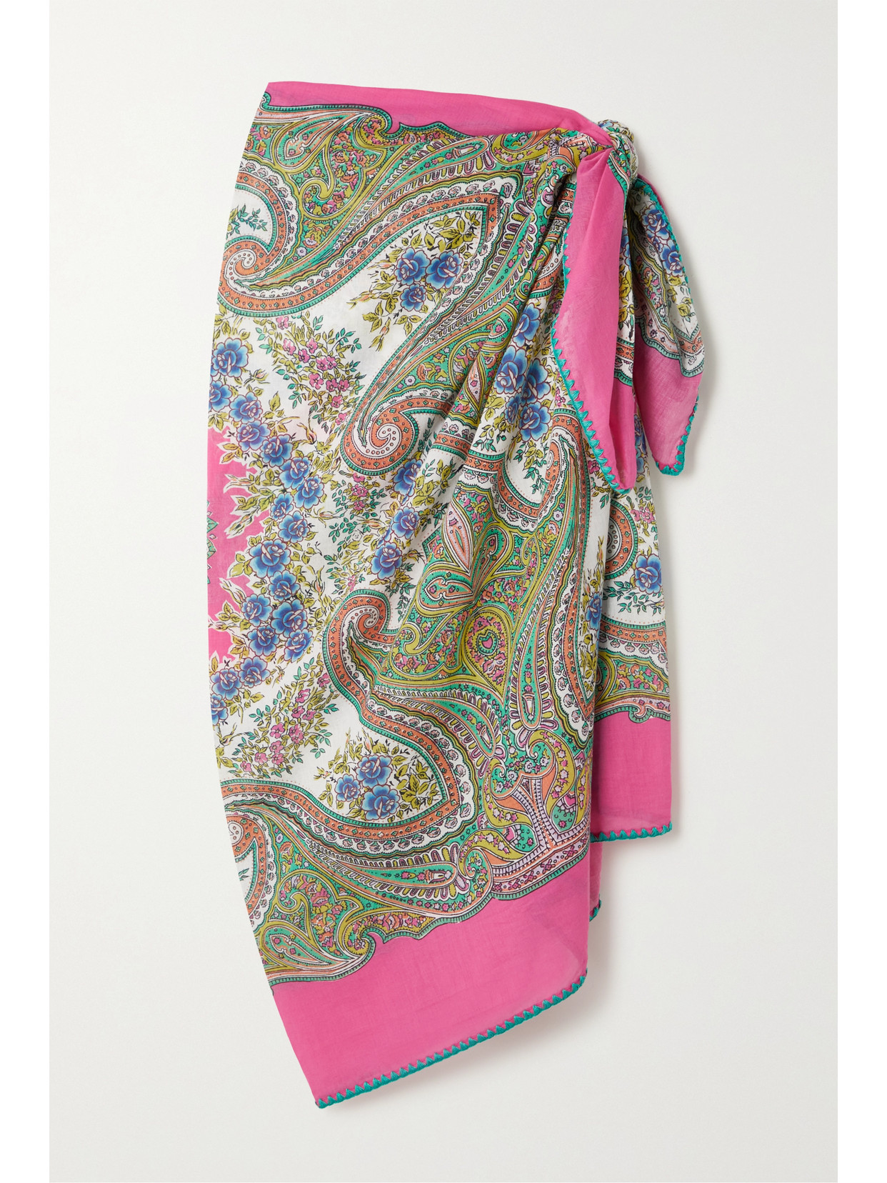 ETRO PRINTED COTTON-VOILE PAREO