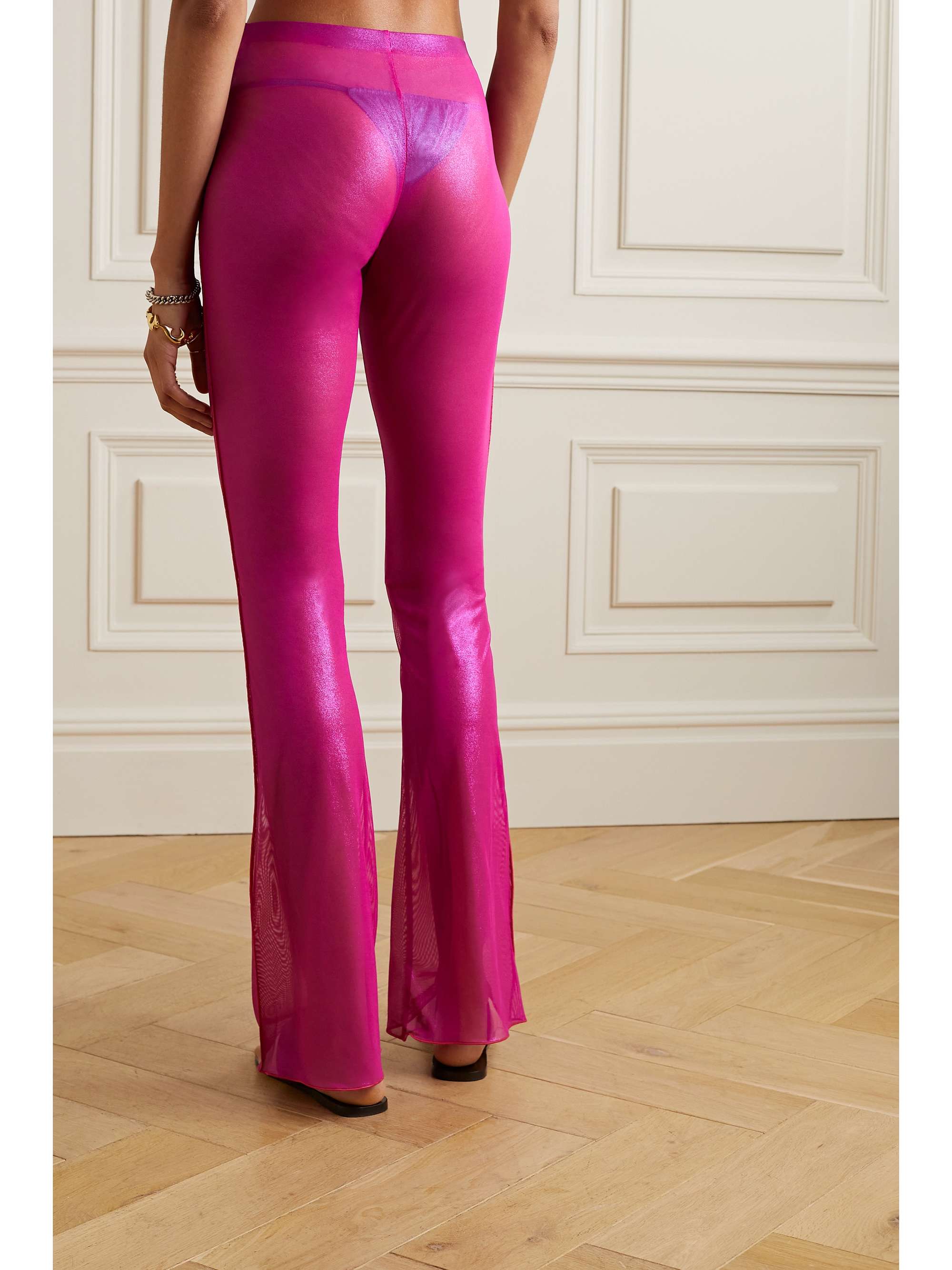 OSÉREE Stretch-lamé flared pants