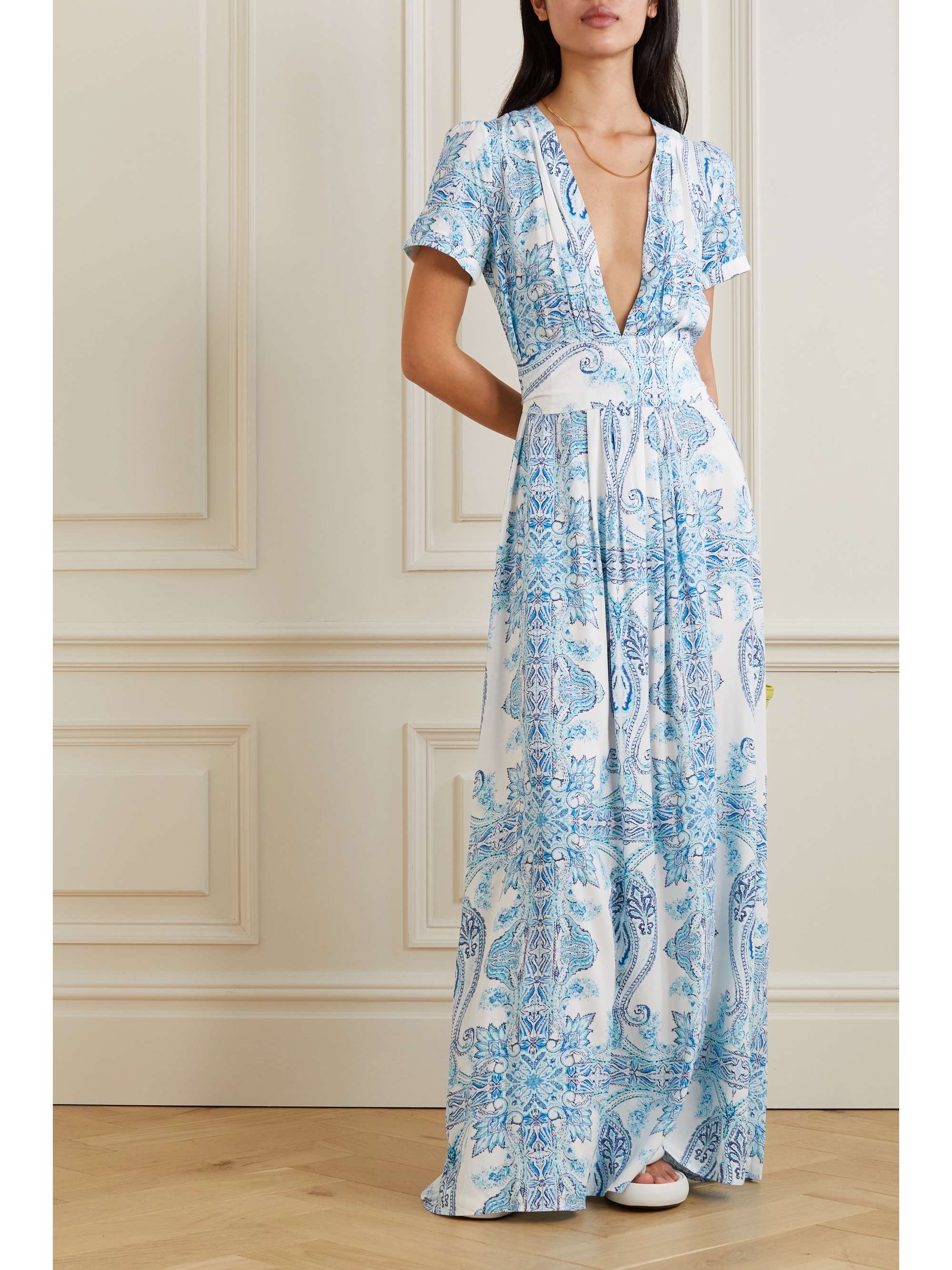 Azure Petunia belted printed ECOVERO 