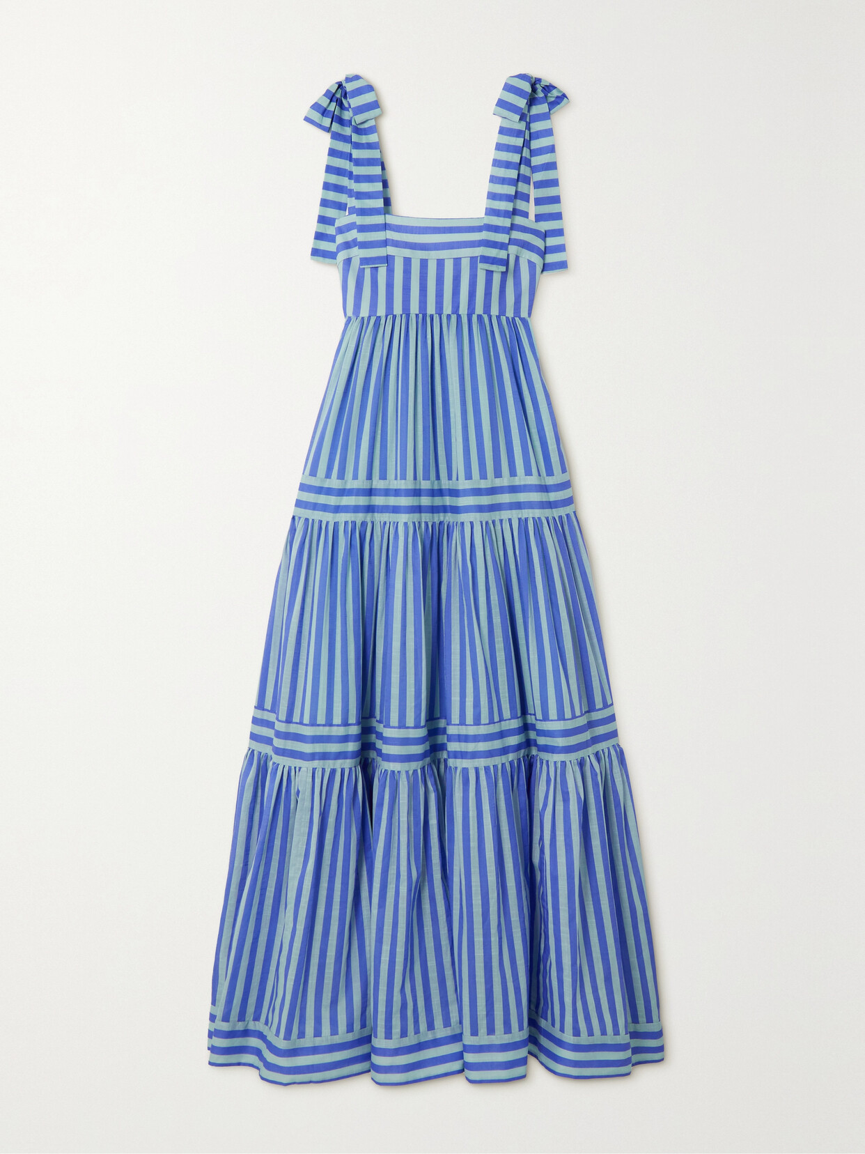 Zimmermann - + Net Sustain Striped Cotton-voile Maxi Dress - Blue 22 Awaiting product image