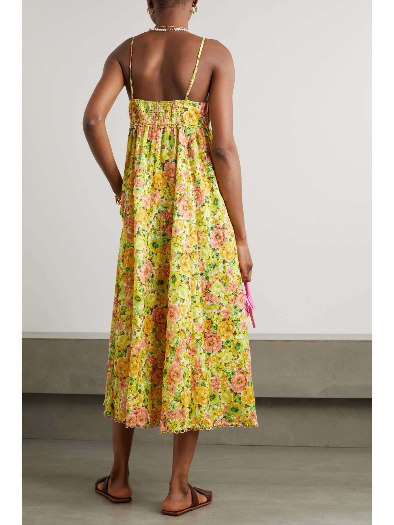 zimmermann shirred pleat midi