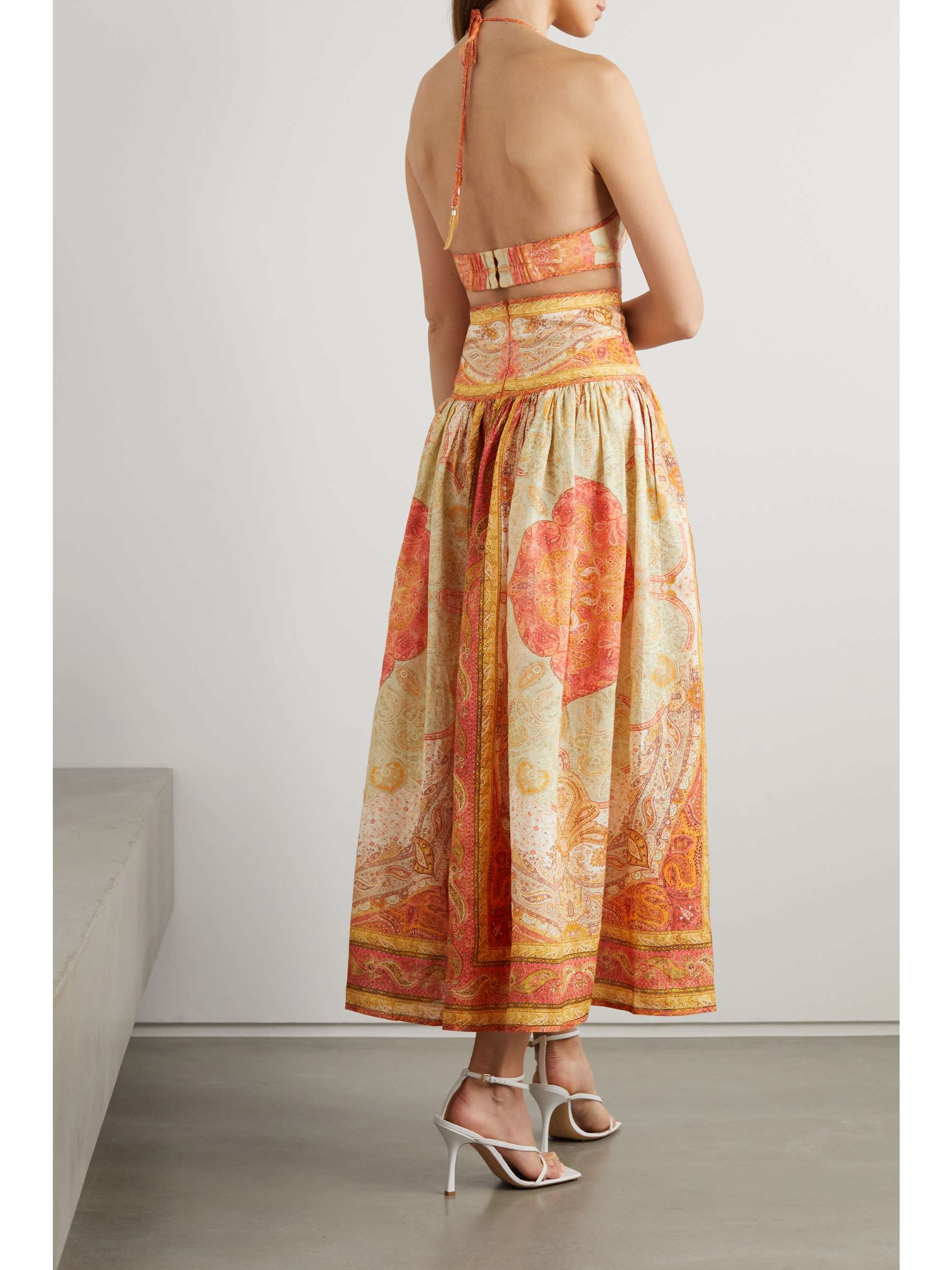 ZIMMERMANN Anneke cutout paisley-print linen maxi dress | NET-A-PORTER