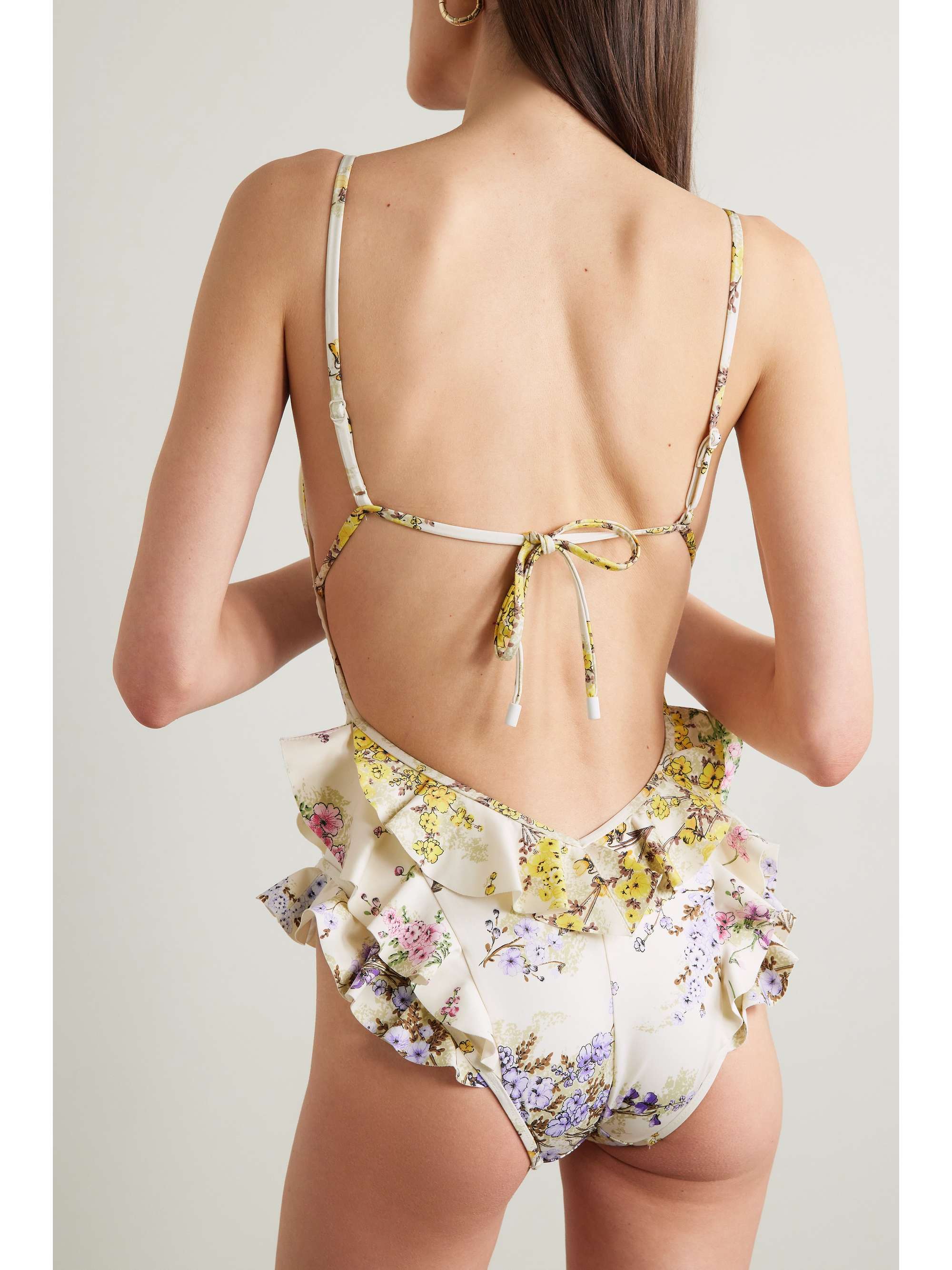 ZIMMERMANN Jude Waterfall ruffled floral-print swimsuit