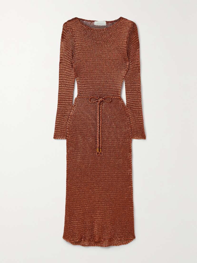 Zimmermann Anneke Belted Lurex Dress