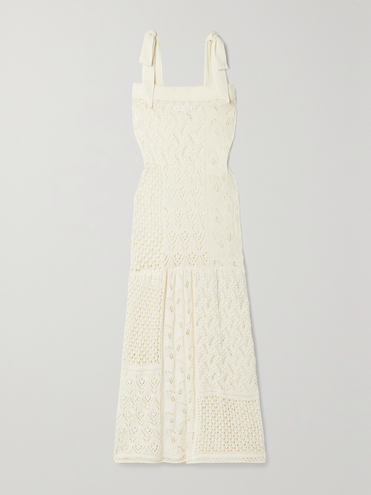 Zimmermann Anneke Patchwork Cotton-crochet Midi Dress In White | ModeSens