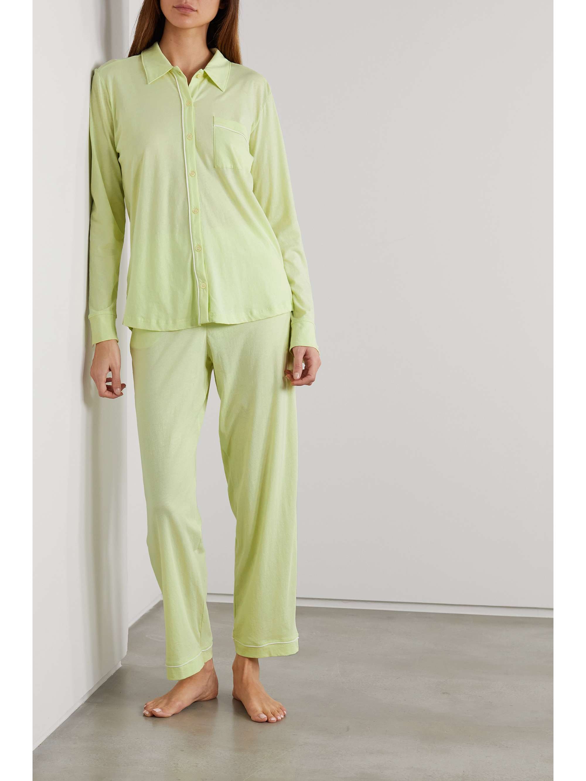 Cecilia organic Pima cotton-jersey pajama set