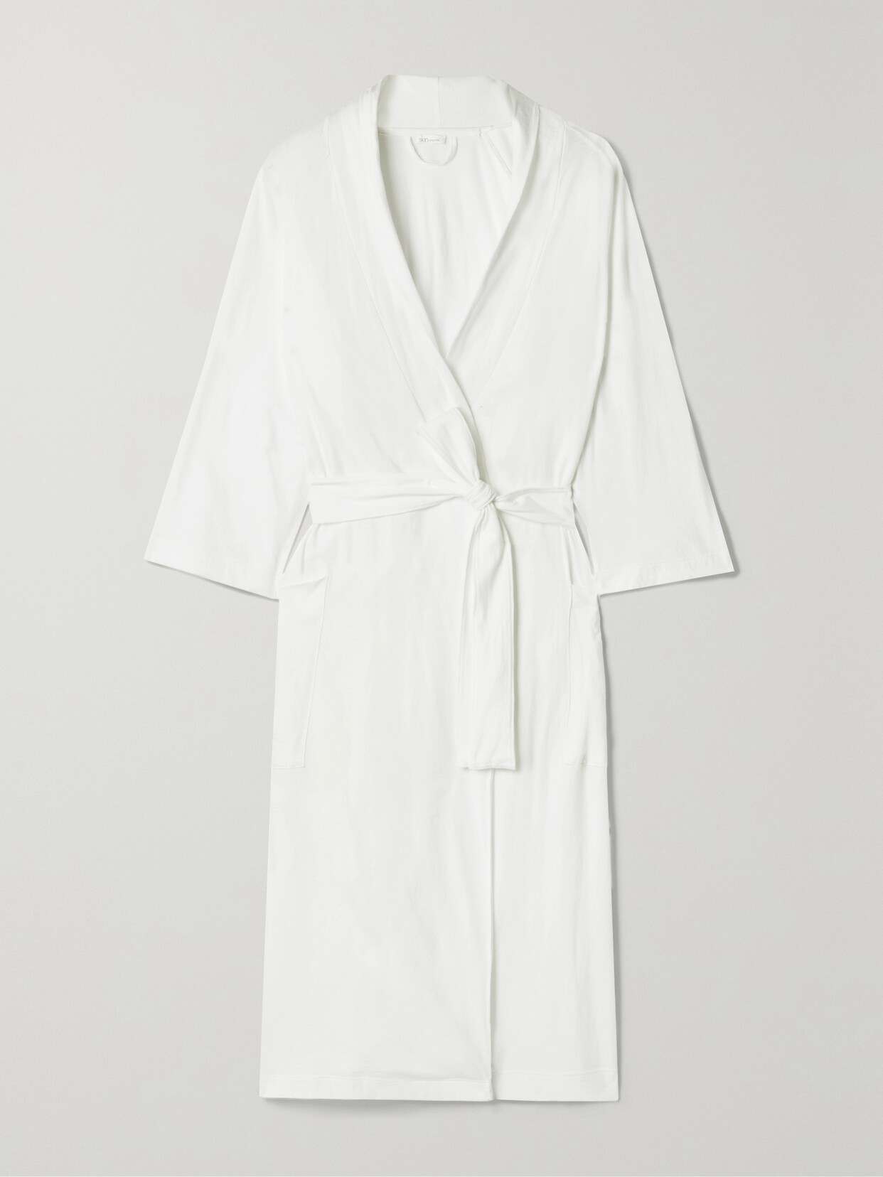 SKIN KYRA BELTED ORGANIC PIMA COTTON-JERSEY dressing gown