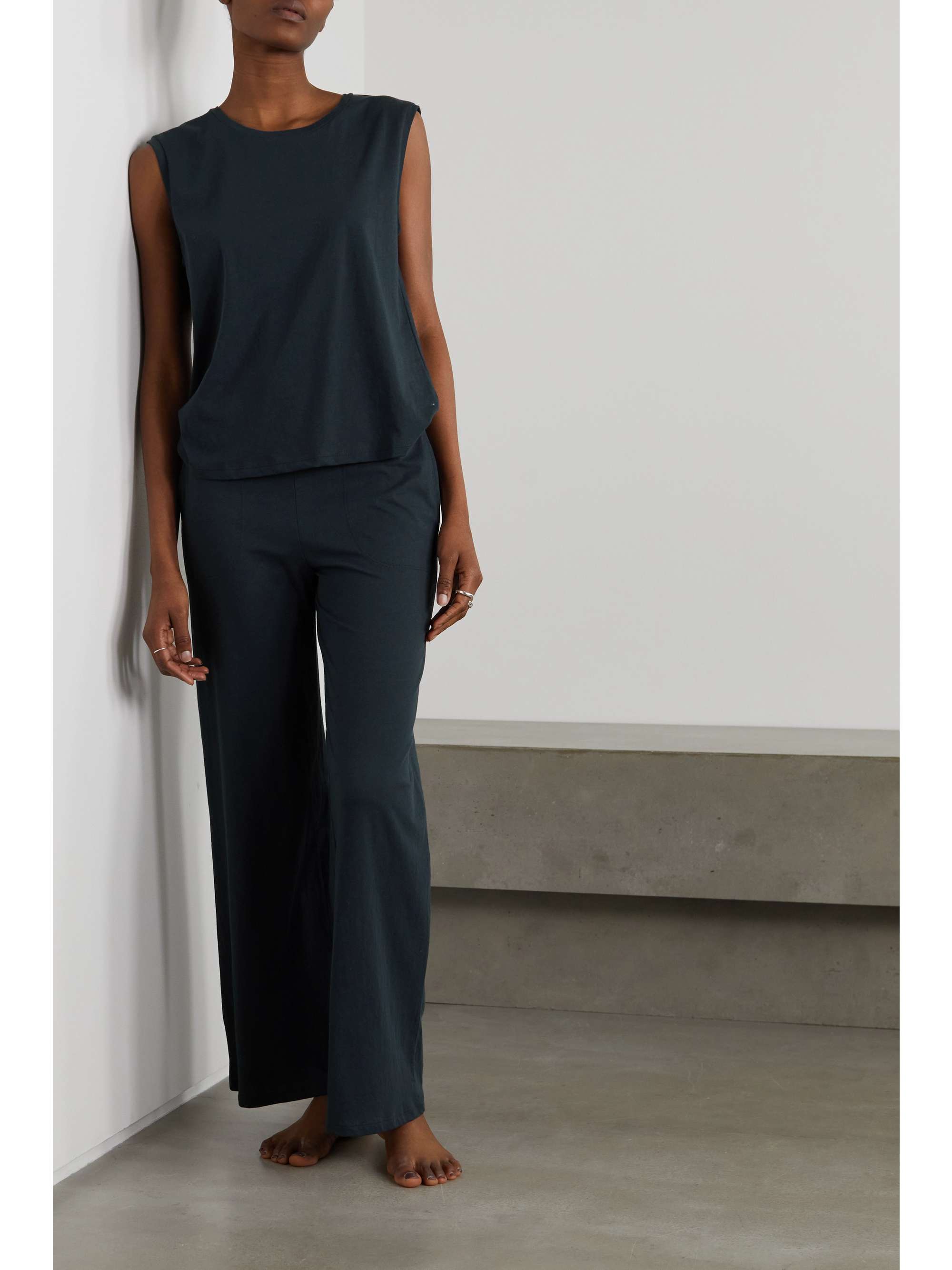 SKIN + NET SUSTAIN Christine organic Pima cotton-jersey pants