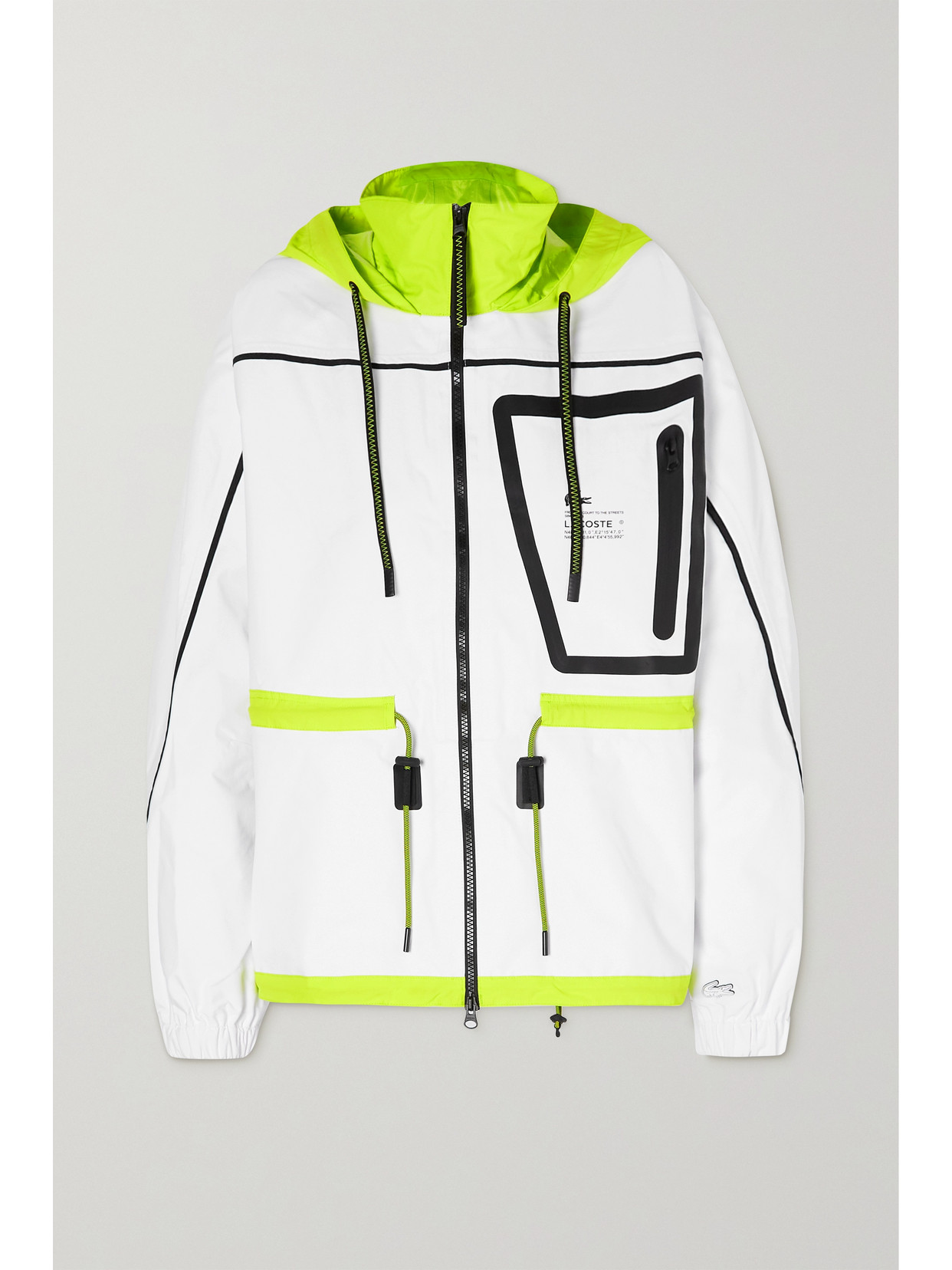 Lacoste - Appliquéd Shell Hooded Parka - White