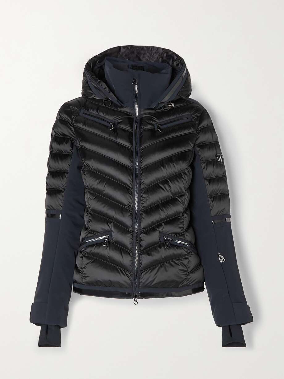 Toni Sailer hooded panelled quilted ski jacket