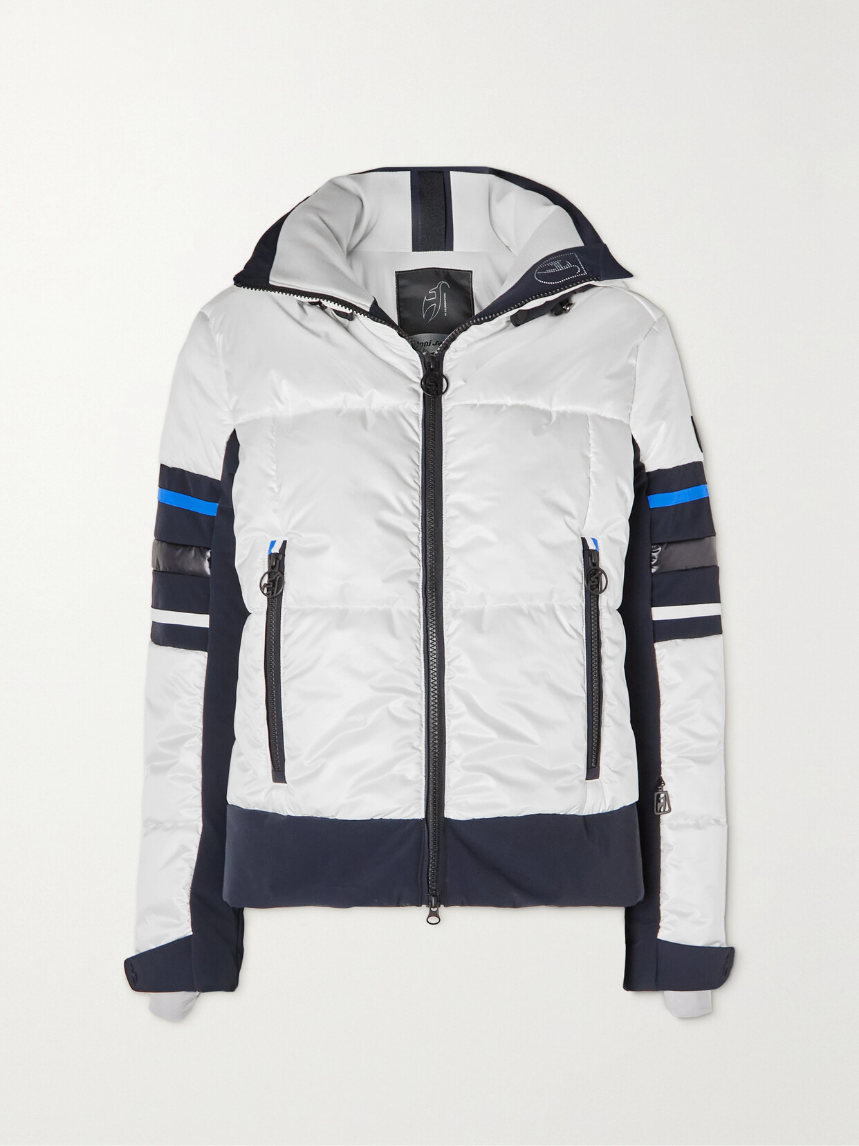 Toni Sailer Sadie Hooded Shell-trimmed Quilted Padded Ripstop Ski Jacket In White