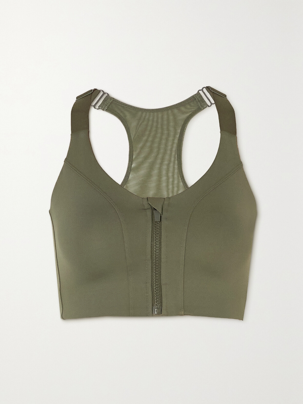 All Access - Mesh-trimmed Stretch Sports Bra - Green