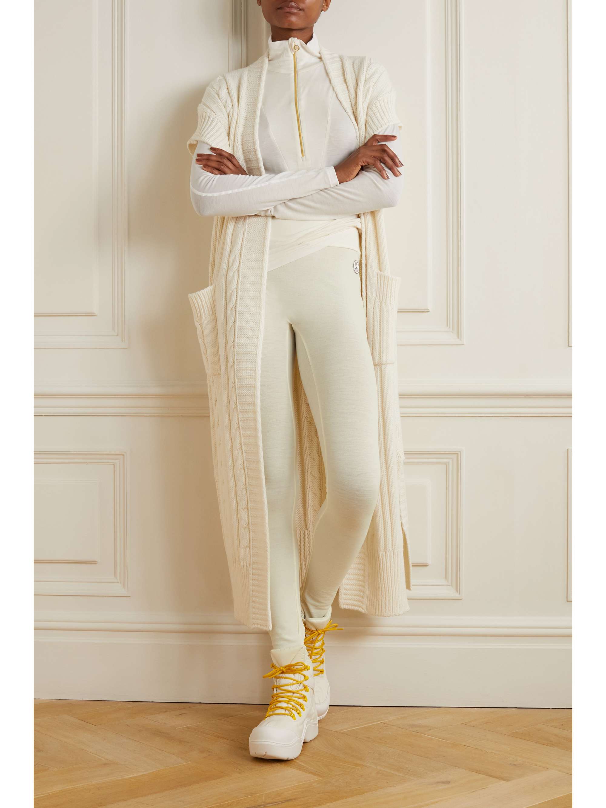 WE NORWEGIANS SKI Leggings aus Piqué aus einer Merinowollmischung mit Stretch-Anteil