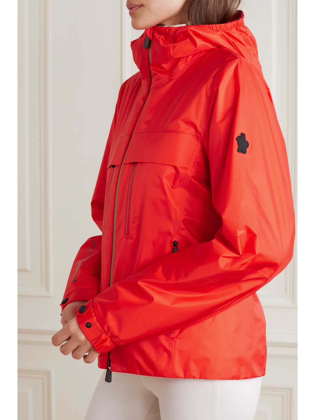 Moncler Vouvry Hooded Gore-tex Ripstop Down Jacket In Orange