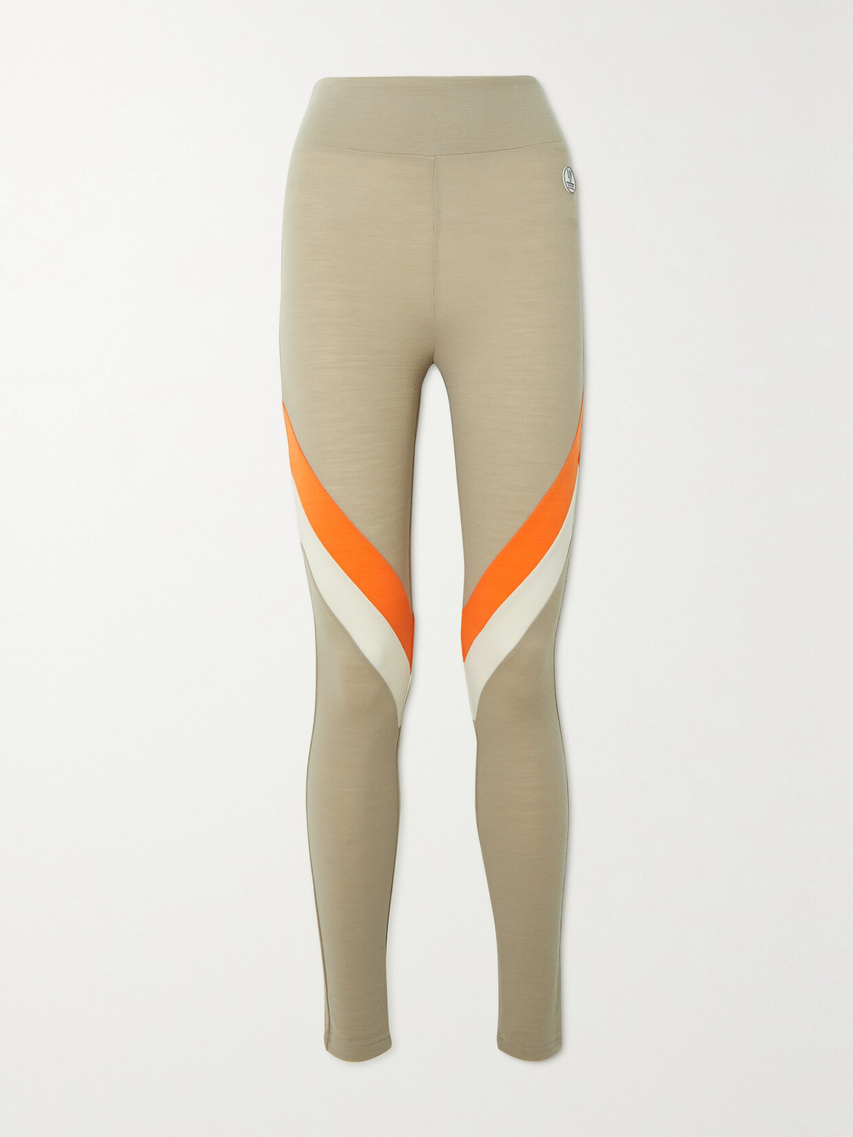 We Norwegians - Voss Color-block Merino Wool-blend Piqué Leggings - Neutrals