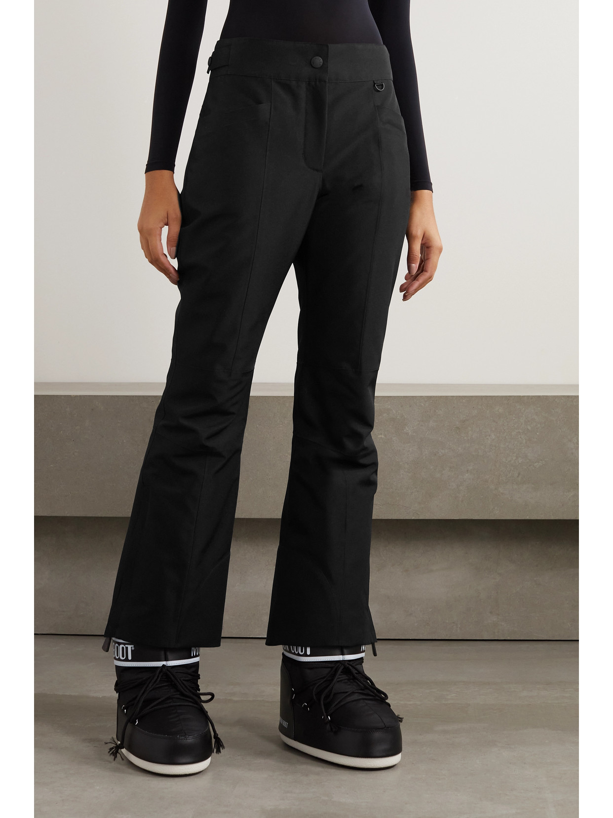 Shop Moncler Gore-tex Infinium High-rise Flared Ski Pants In Black