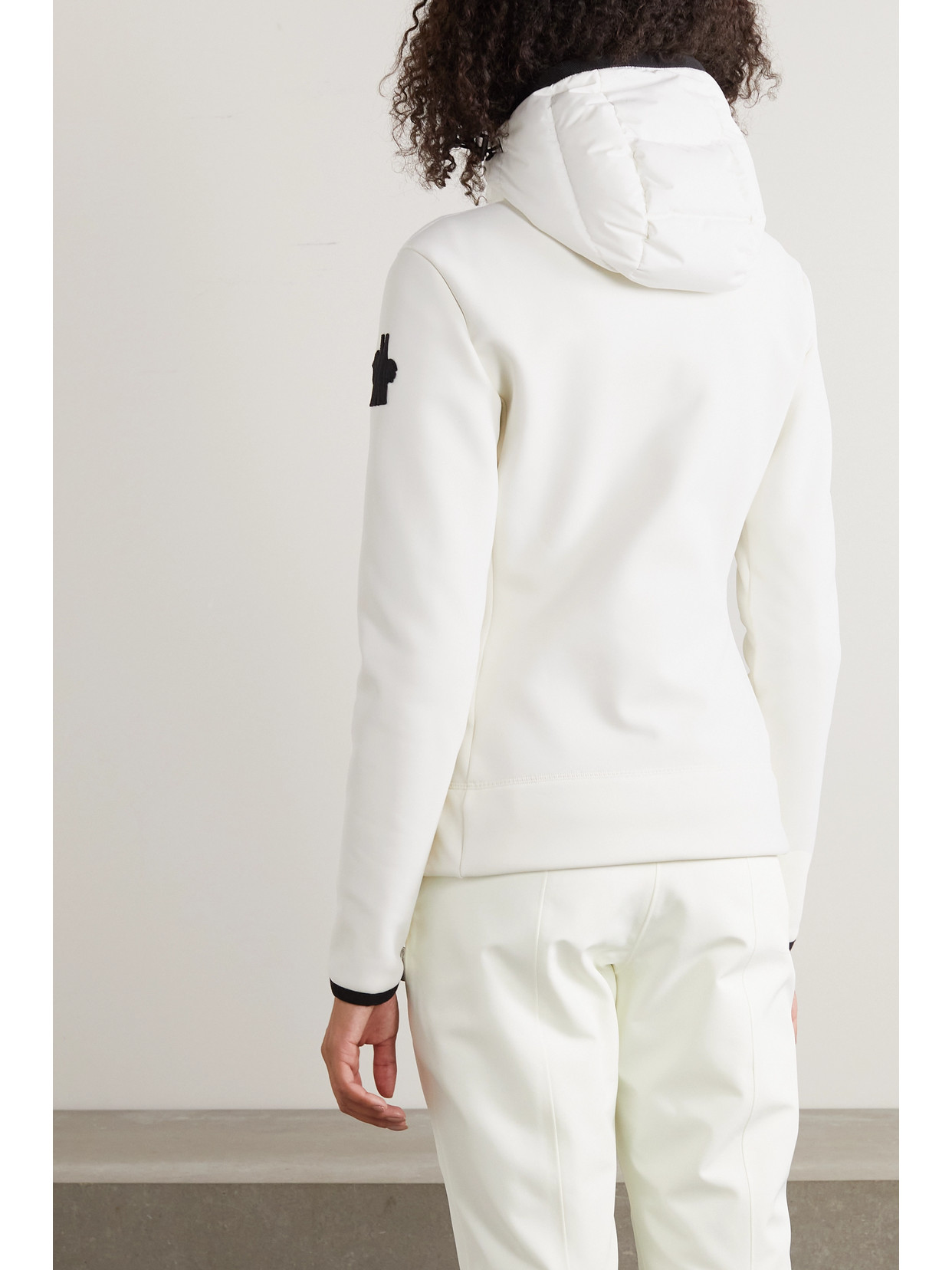 Shop Moncler Lamoura Hooded Grosgrain-trimmed Quilted Down Ski Jacket In White