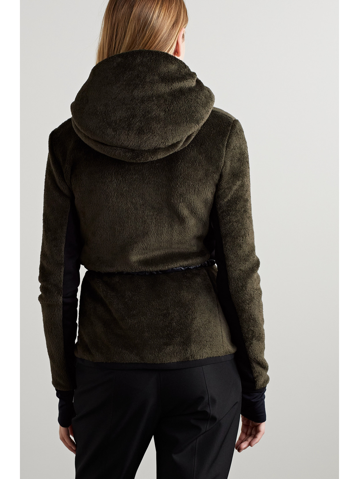 Moncler Stretch Jersey-trimmed Quilted Polartec Fleece Down Jacket In Green