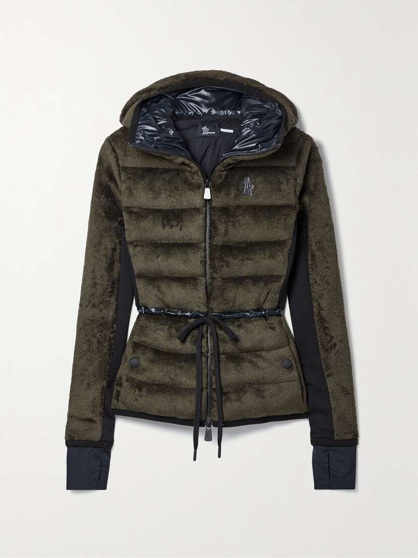 Moncler Grenoble Stretch Jersey-trimmed Quilted Polartec Fleece Down Jacket