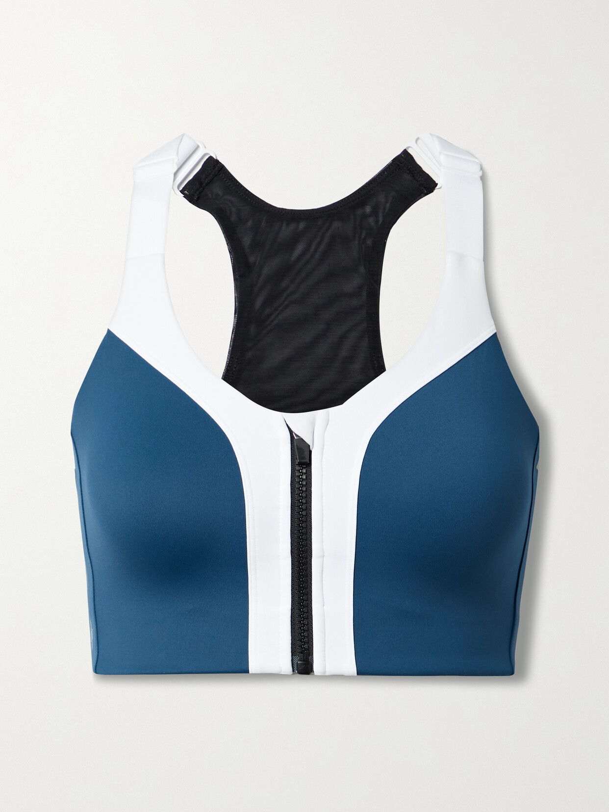 All Access - Mesh-trimmed Stretch Sports Bra - Blue