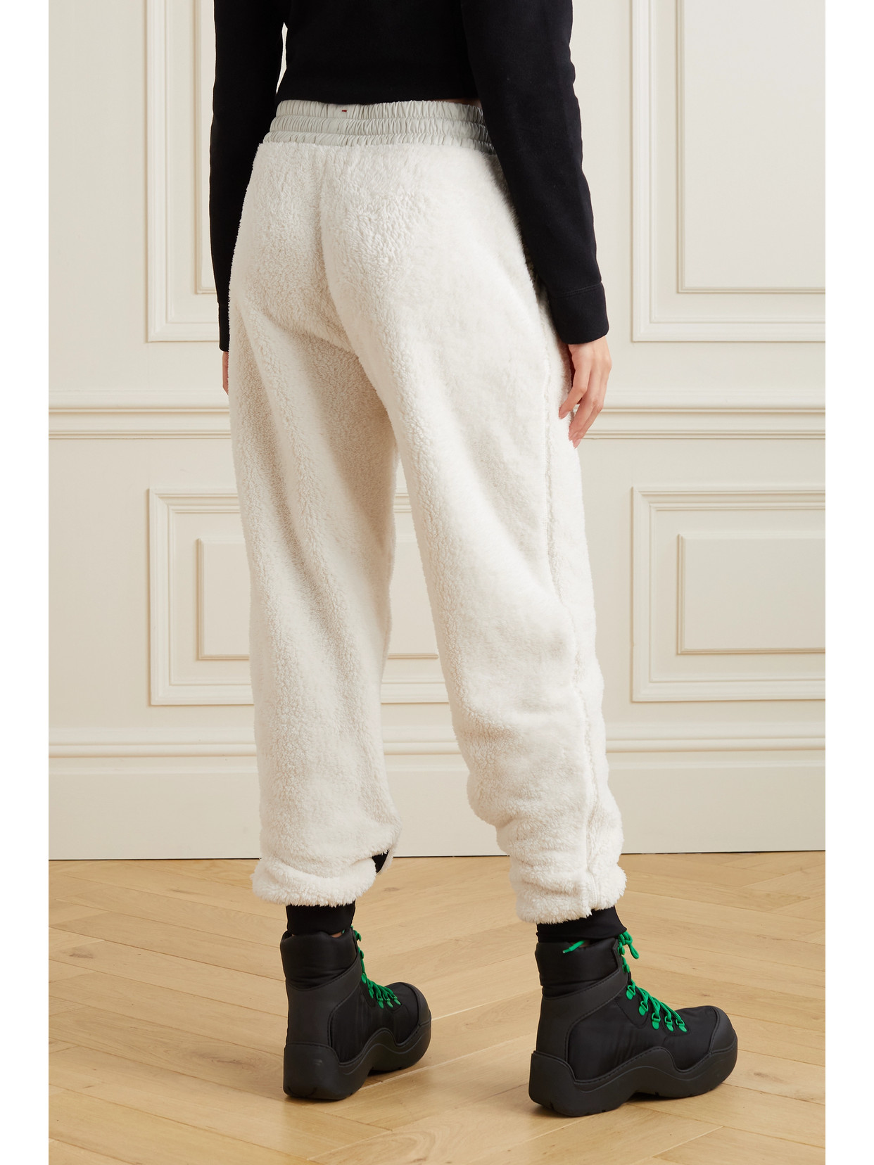 Shop Moncler Shell-trimmed Fleece Ski Pants In White