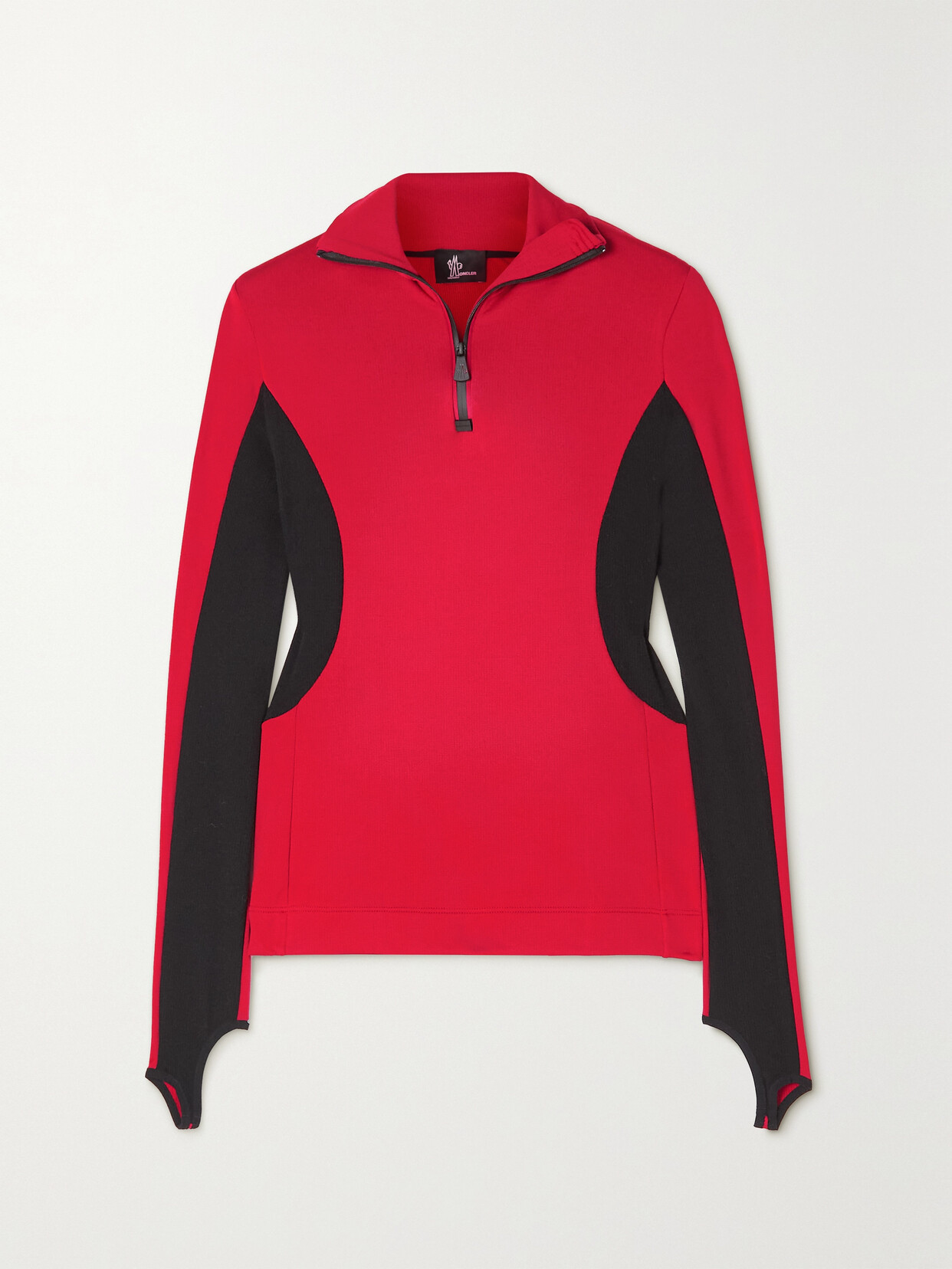 Shop Moncler Power Grid Polartec Stretch-jersey Base Layer In Red