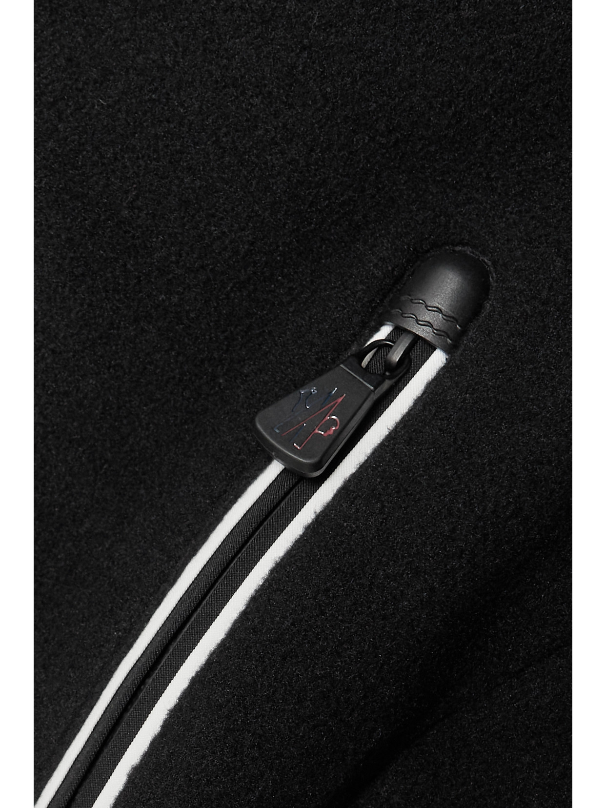 Moncler Grenoble Three-quarter Zip Fleece Insulator Sweater In Black