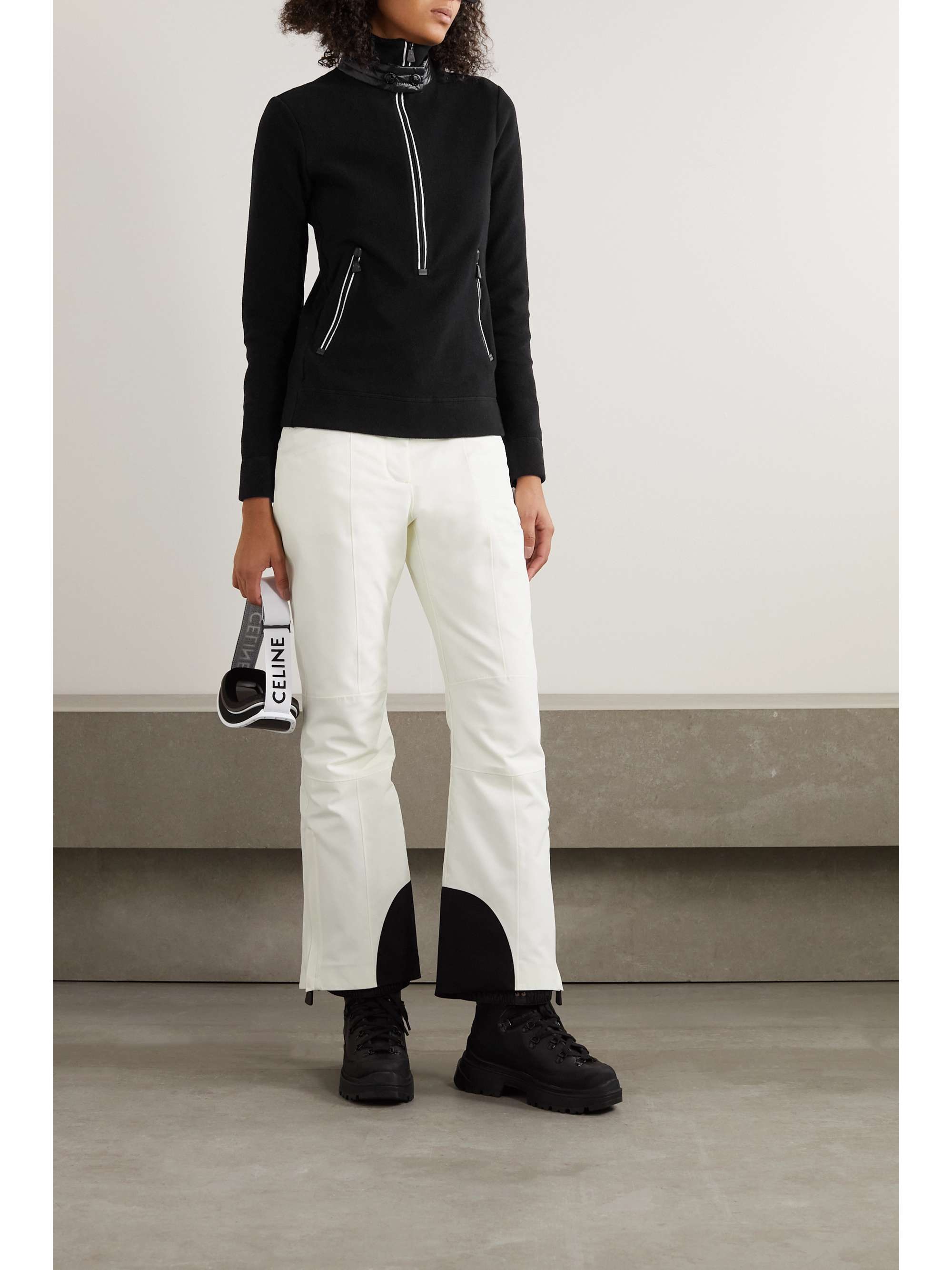 MONCLER GRENOBLE Shell-trimmed half-zip fleece jacket