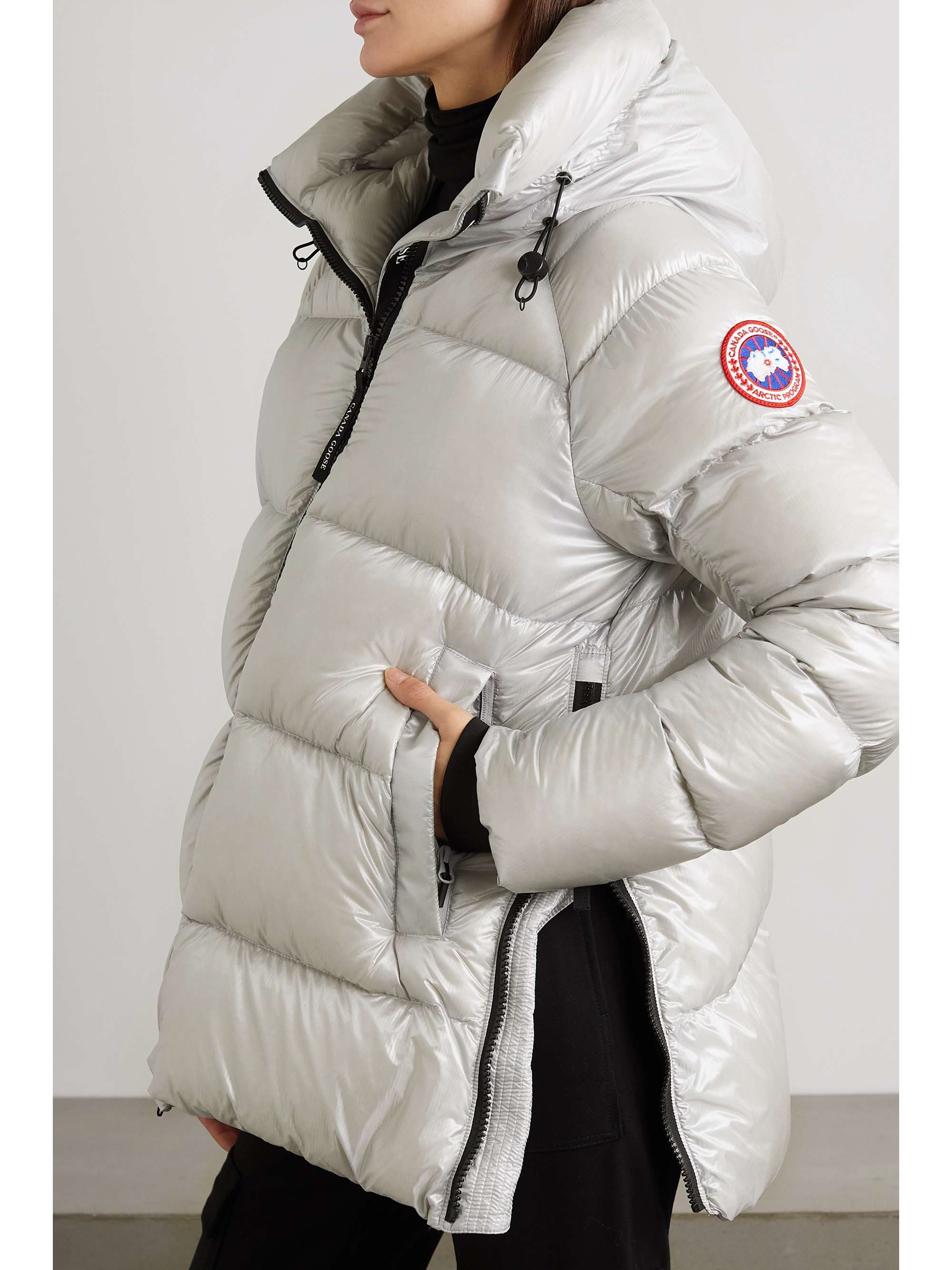 Silver Cypress hooded quilted recycled shell down jacket CANADA GOOSE
