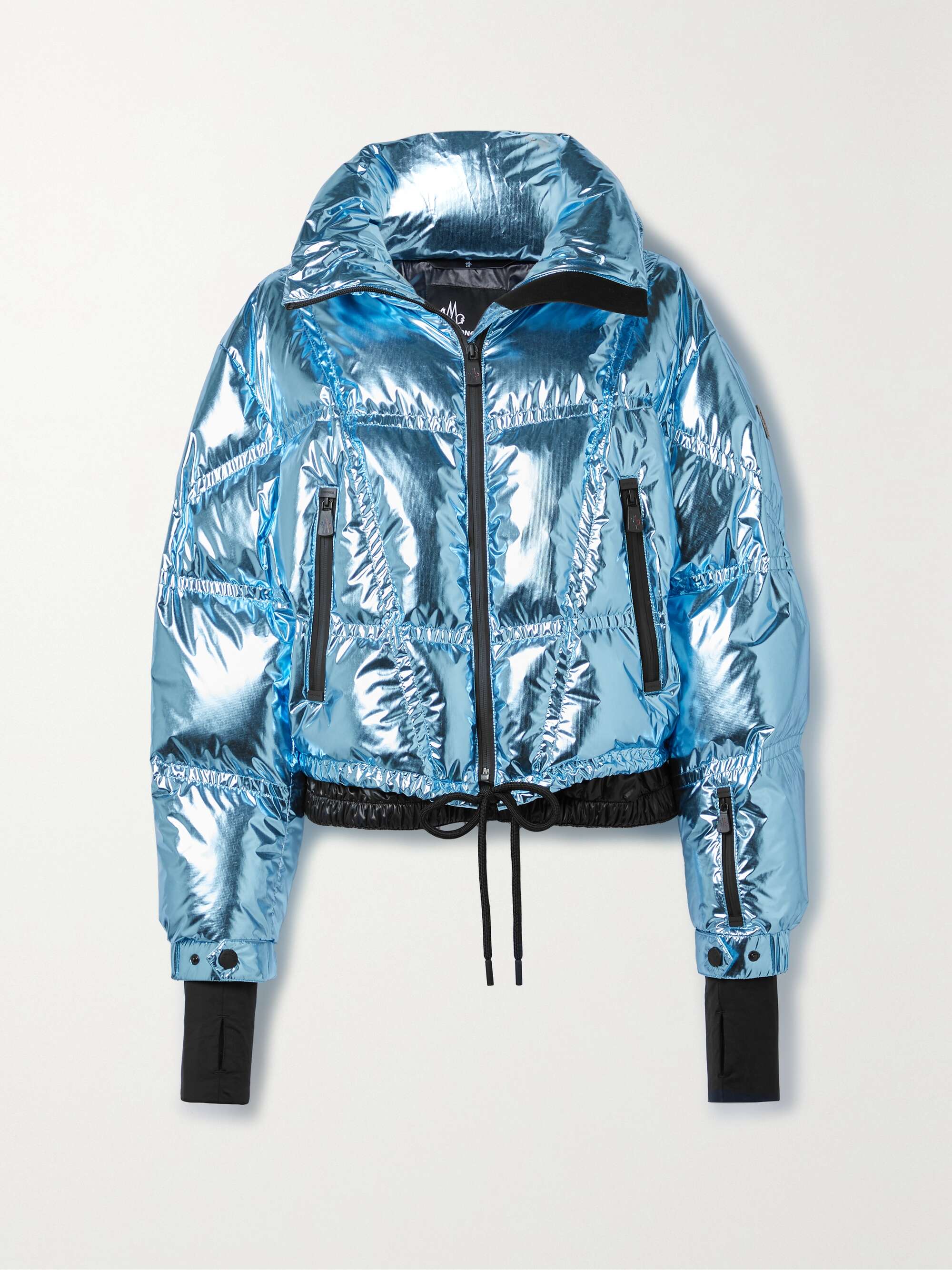 MONCLER GRENOBLE Valsorey cropped quilted padded down metallic ripstop ...